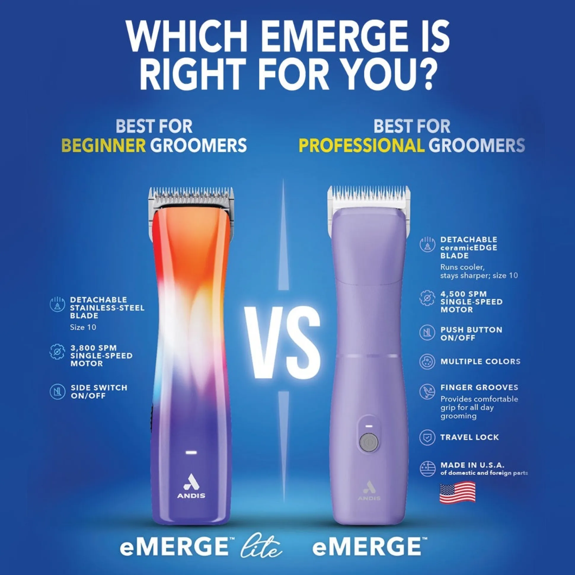 Andis eMERGE Lite AGR-3 Cordless Clipper - Cosmic Crush