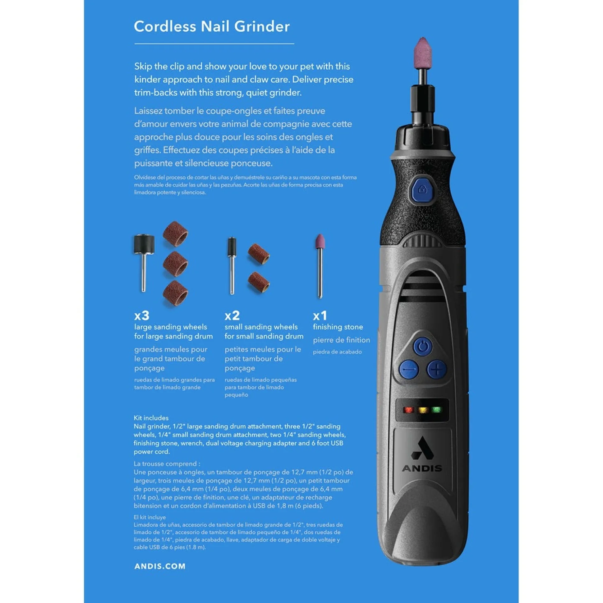 Andis Rechargeable Dog Nail Grinder