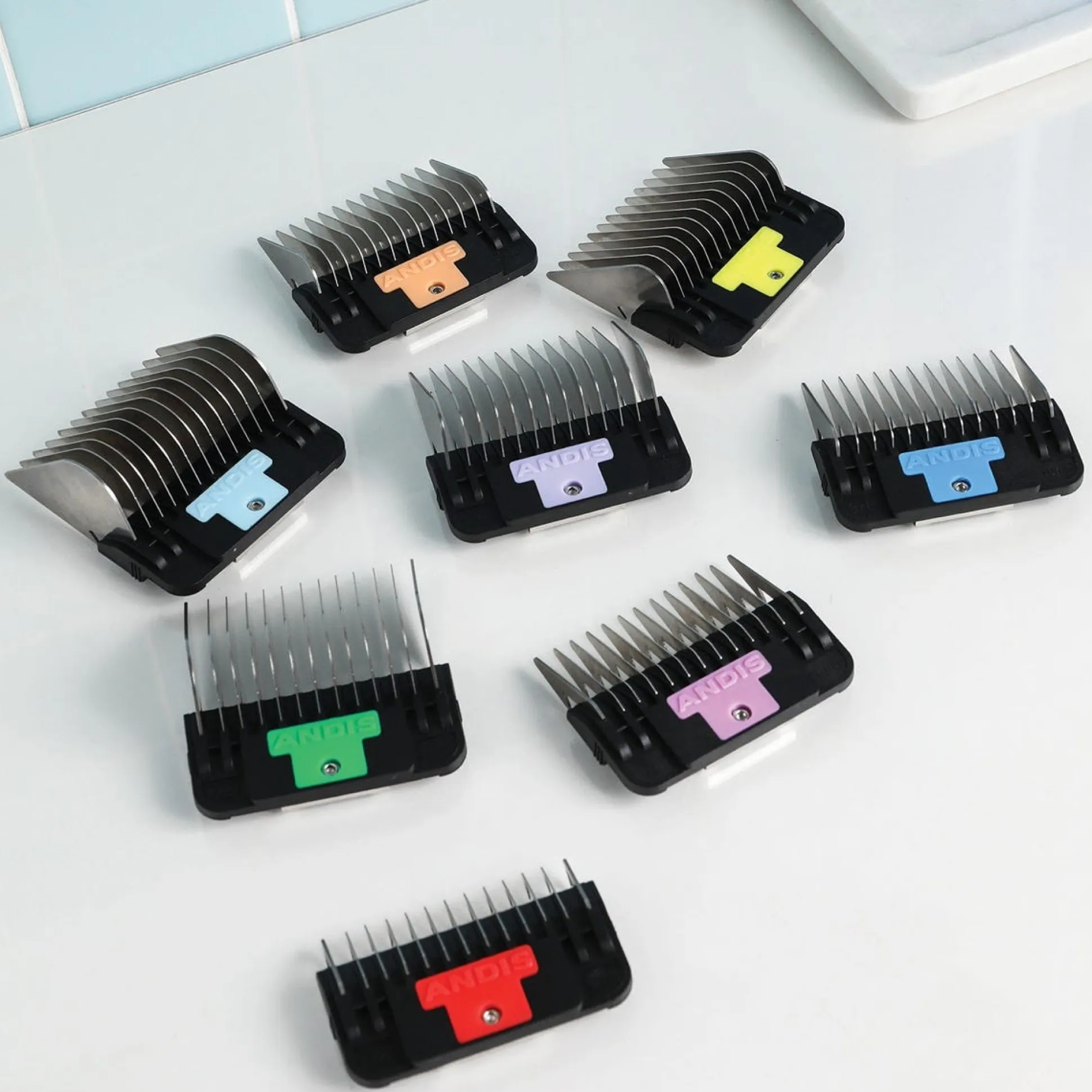 Andis Stainless Steel Wide Blade 8 pc Comb Set