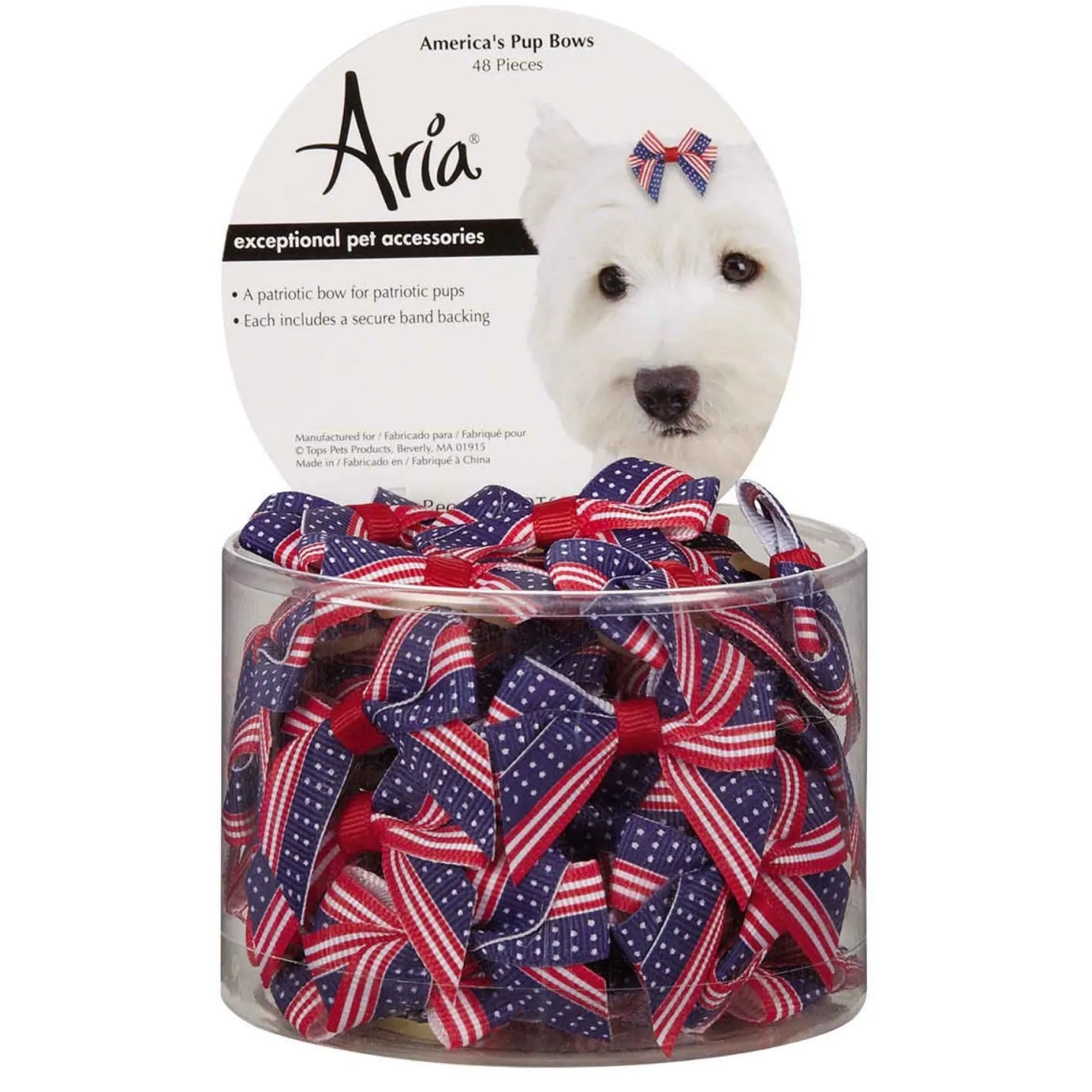Aria Americana Pup Bow Canister 48 Pieces