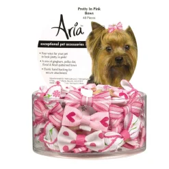 Aria Pretty In Pink Bow Canister 48Pc