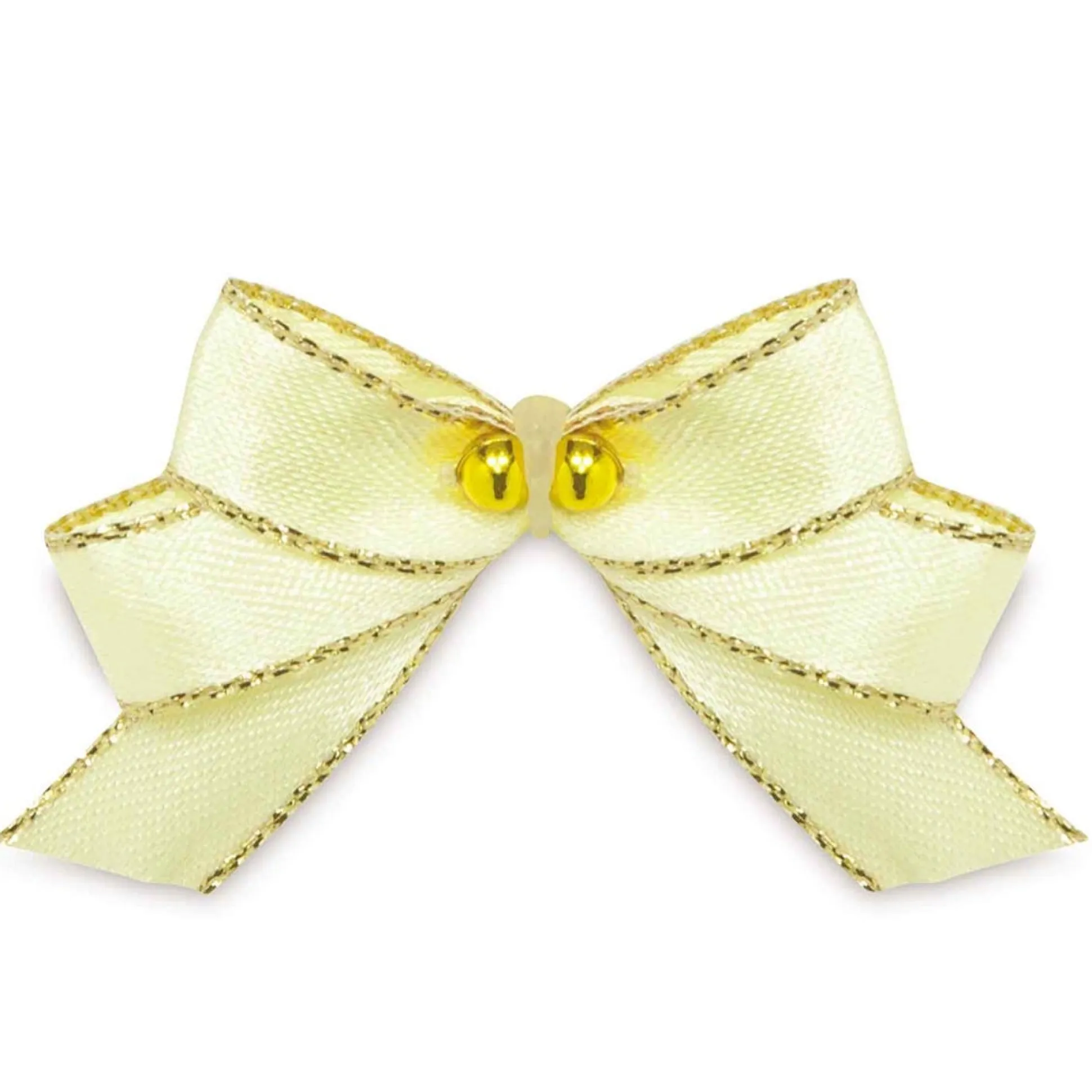 Aria Tiny Bows with Gold Bead Canister 100Pc