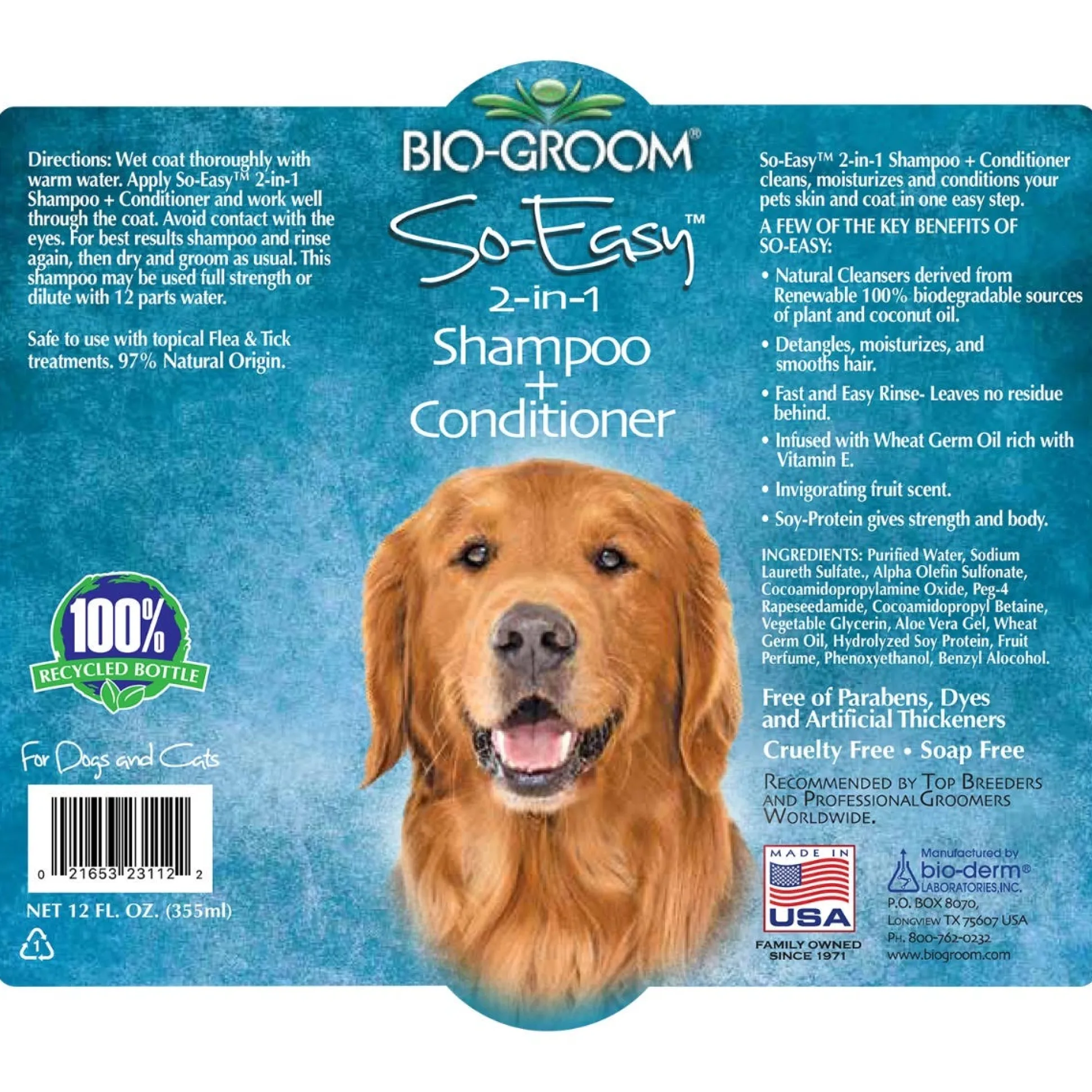 Bio-Groom So-Easy 2-in-1 Dog Shampoo + Conditioner