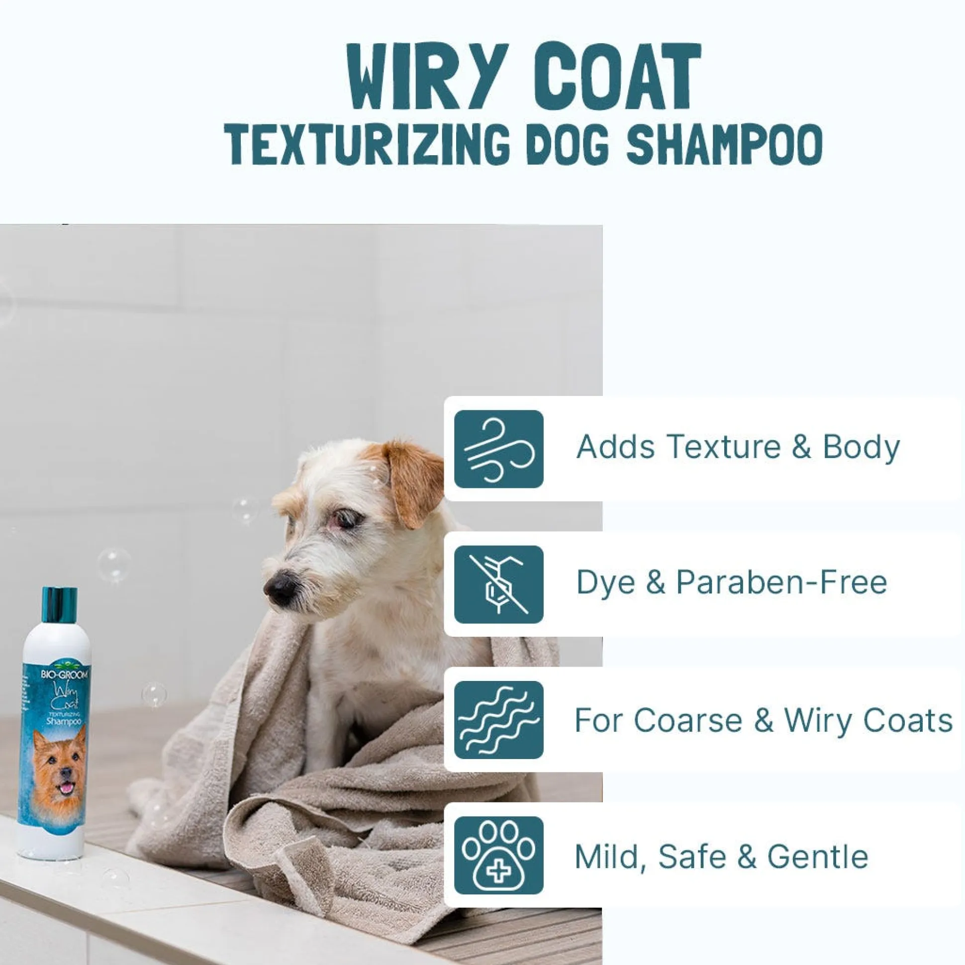 Bio-Groom Wiry Coat Tearless Texturizing Dog Shampoo