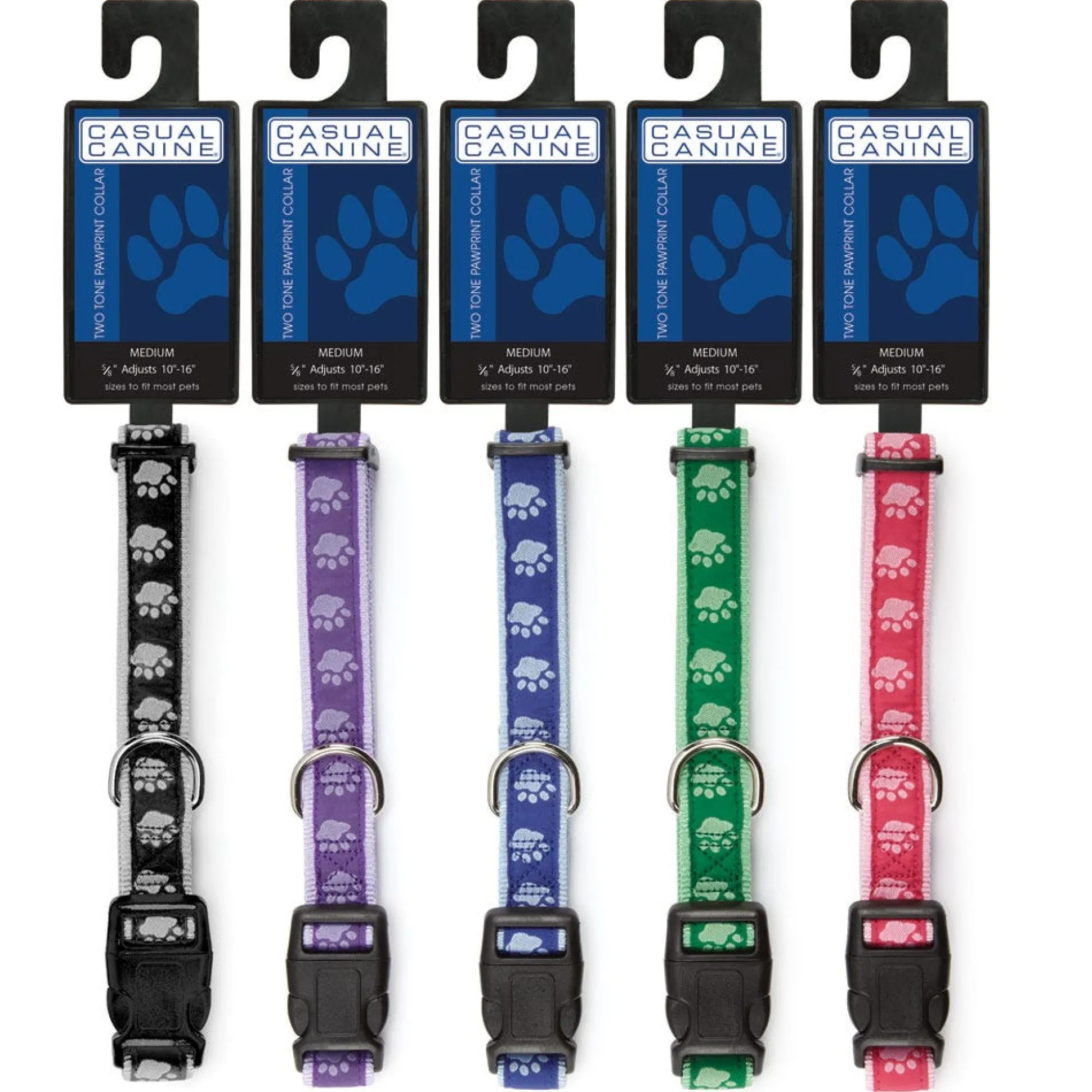 Casual Canine Two-Tone Pawprint Collars
