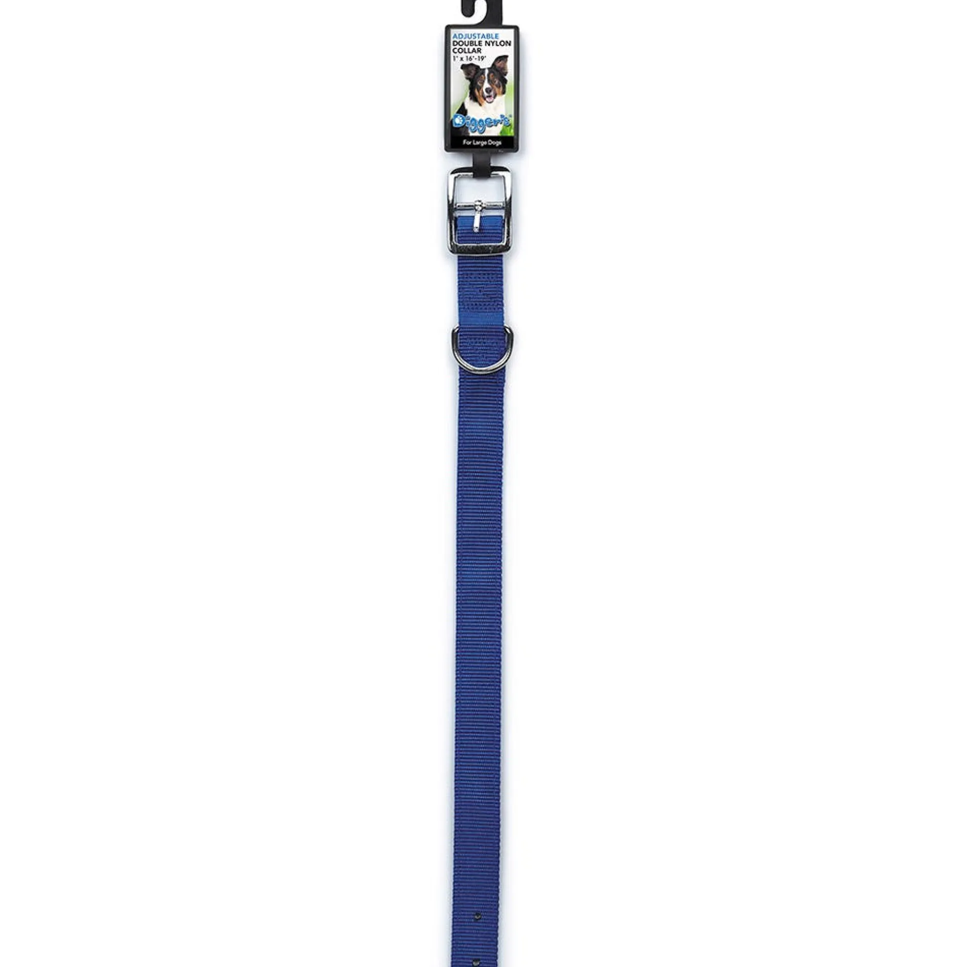 Digger's 1In Double Nylon Collar 16-19In Blue