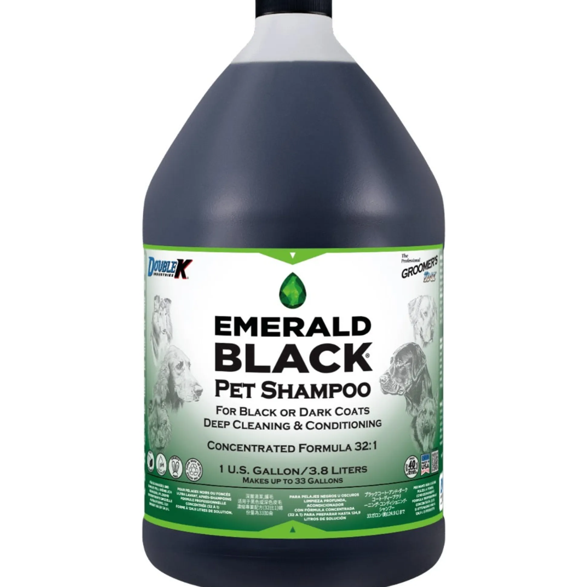 Double K Groomer's Edge Emerald Black Dog Grooming Shampoo