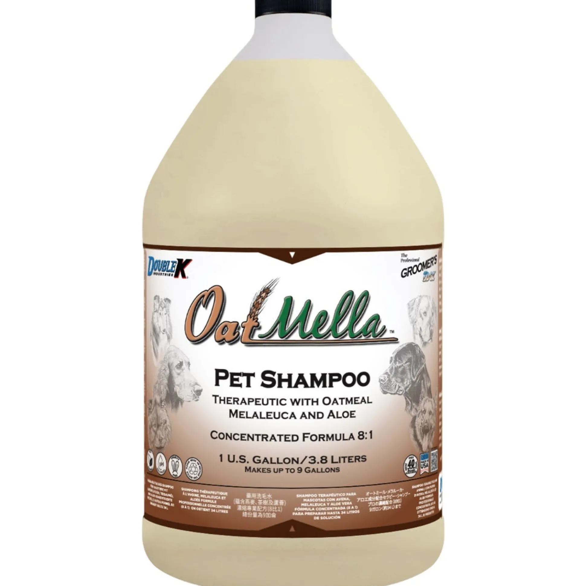 Double K Groomer's Edge Oat Mella Dog Grooming Shampoo Gallon