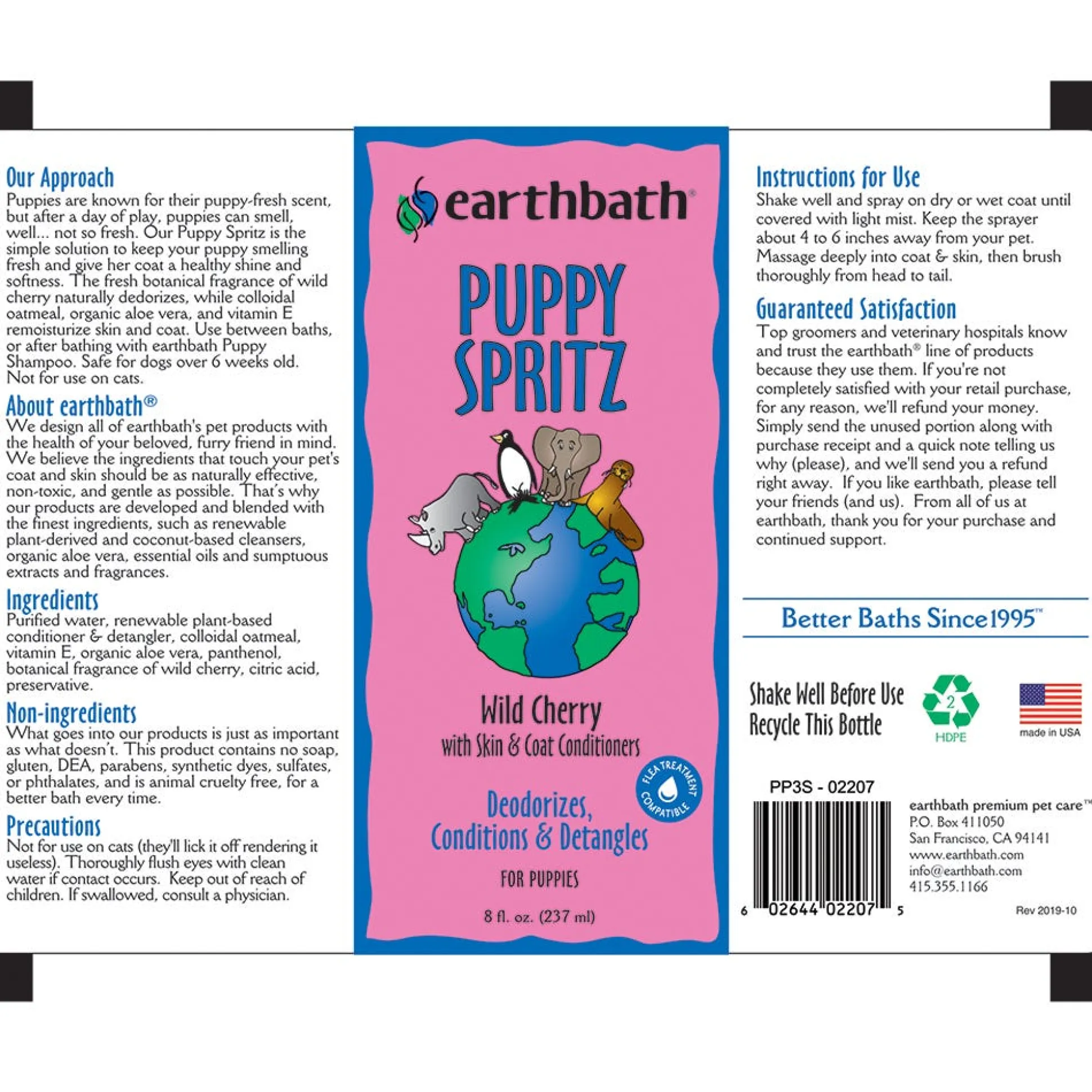 earthbath Dog Grooming Deodorizing Spritz