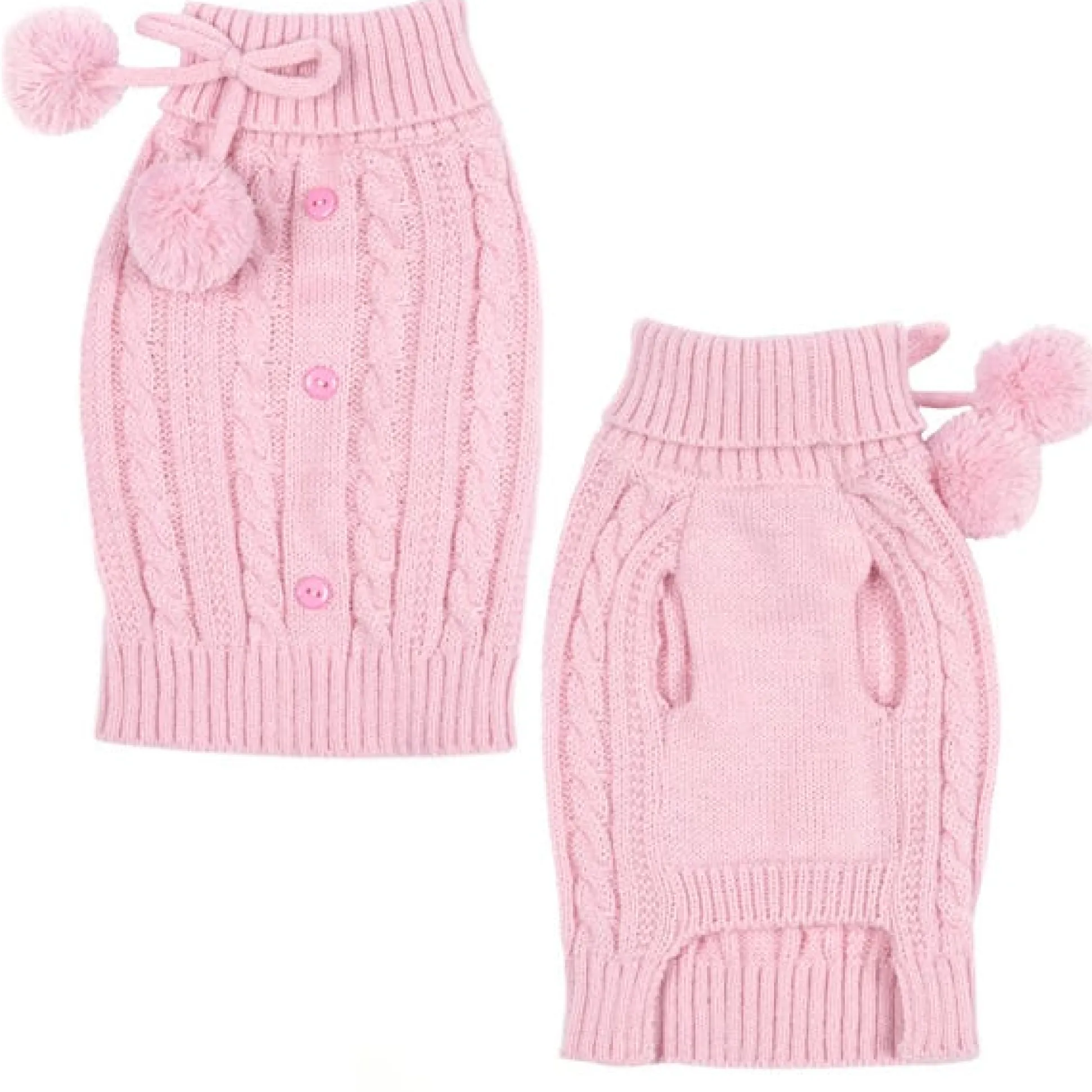 East Side Collection Pink Cable Knit Sweater