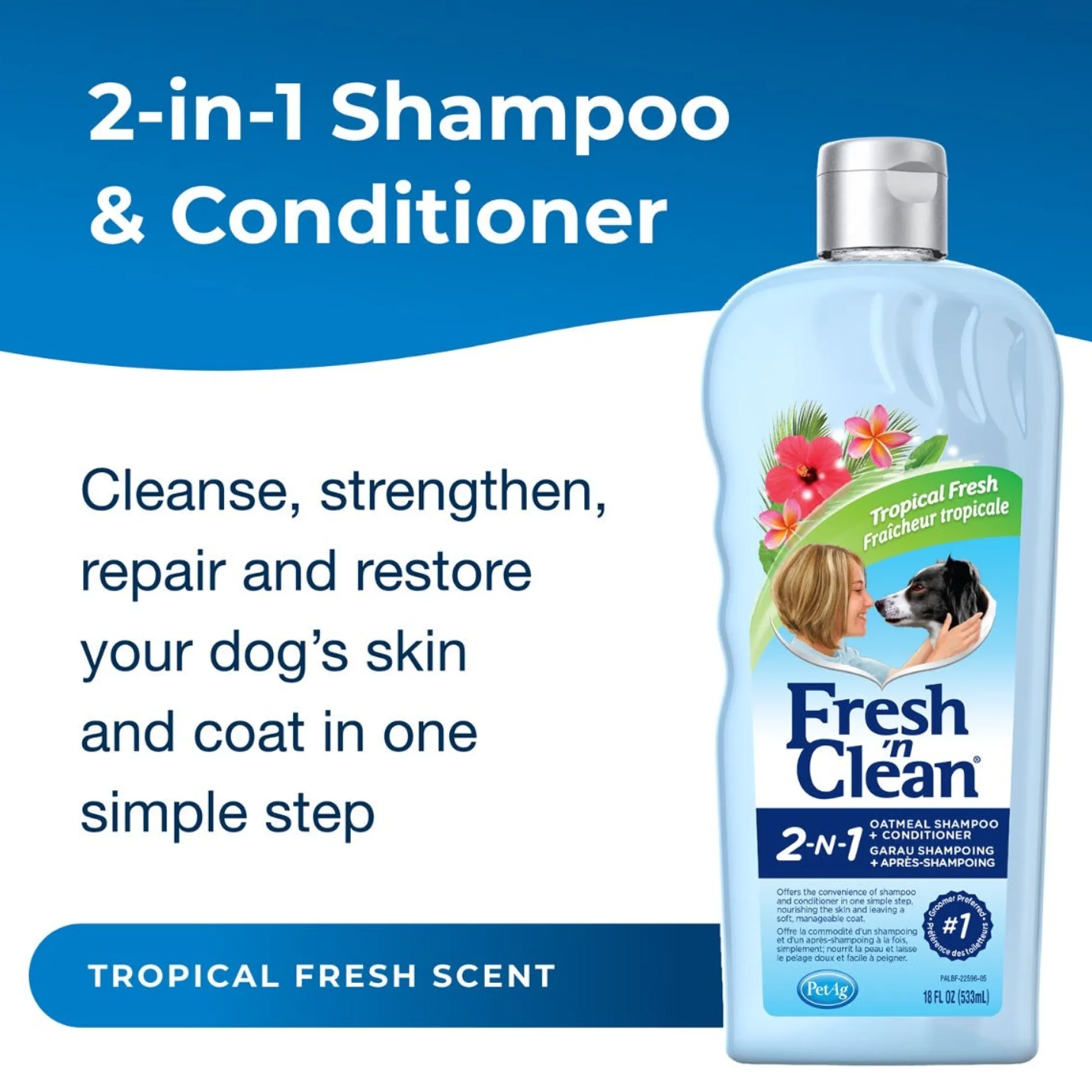 Fresh 'n Clean 2In1 Dog Grooming Shampoos Oatml/BkSoda 18oz