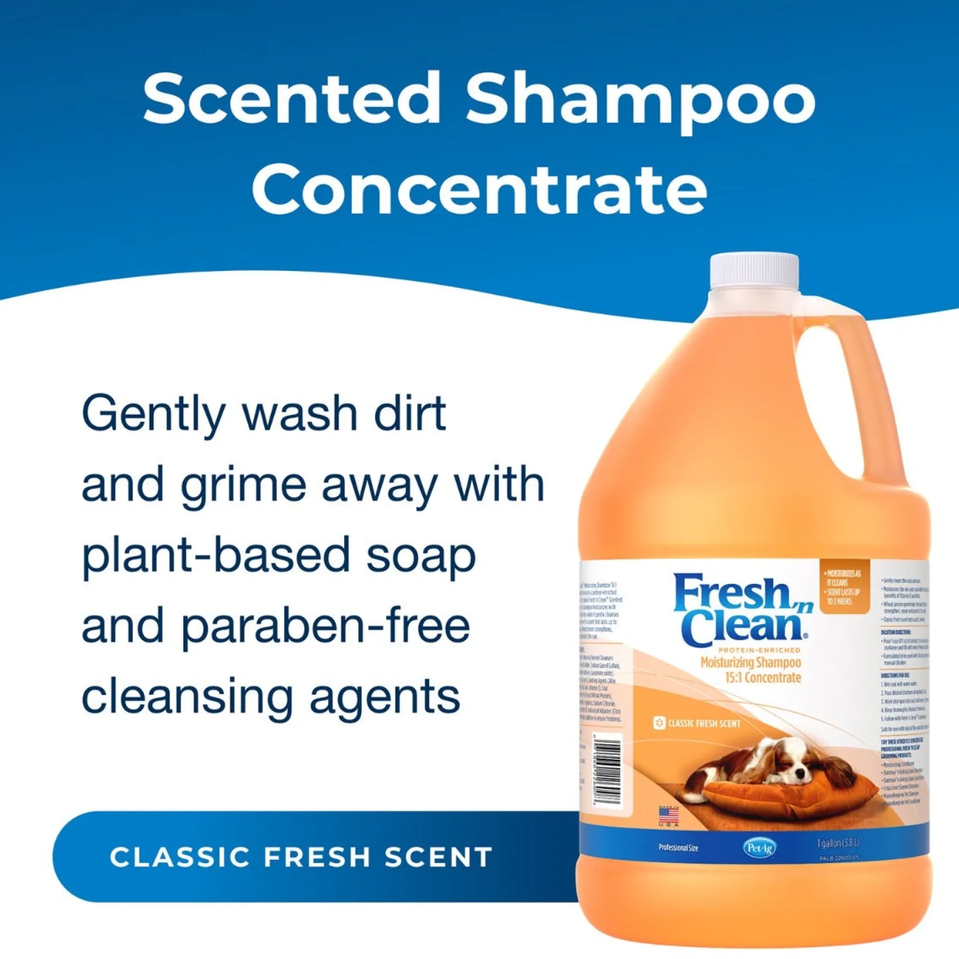 Fresh 'n Clean Moisturizing 15:1 Dog Grooming Shampoo Gallon