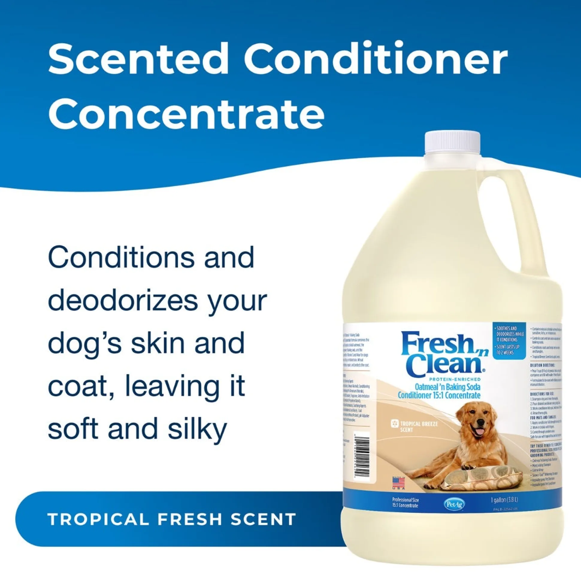 Fresh 'n Clean Oatmeal 'n Baking Soda Dog Grooming Conditioner Gallon