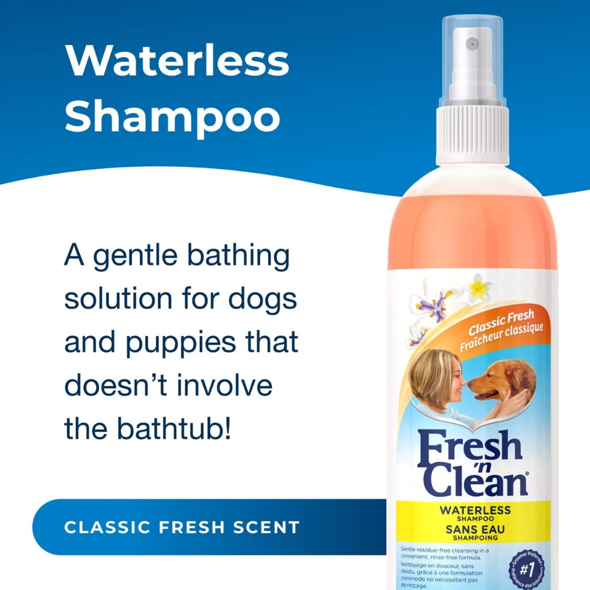 Fresh 'n Clean Waterless Classic Fresh Scent Dog Grooming Shampoo 12oz