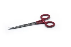 Hemostat 5in Red Curved Locking