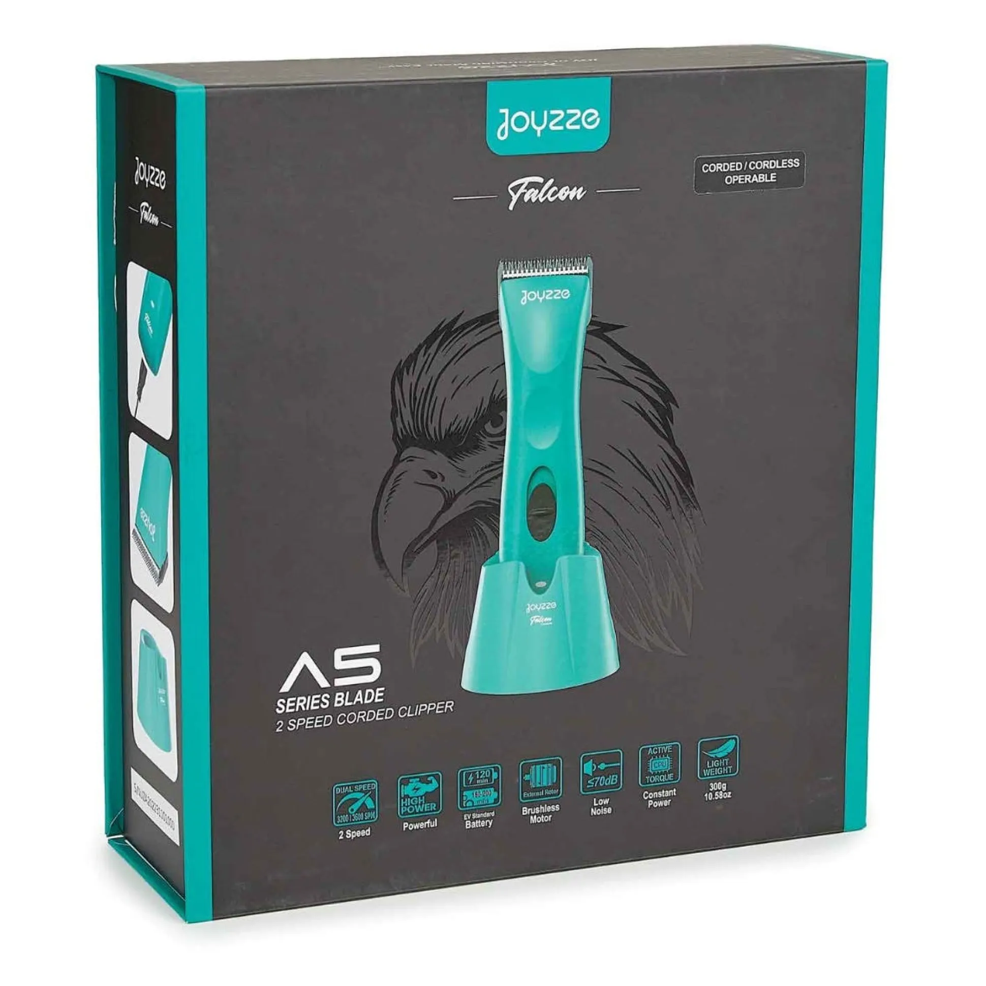 Joyzze Teal Falcon 2-Speed Cordless Dog Hair Clippers