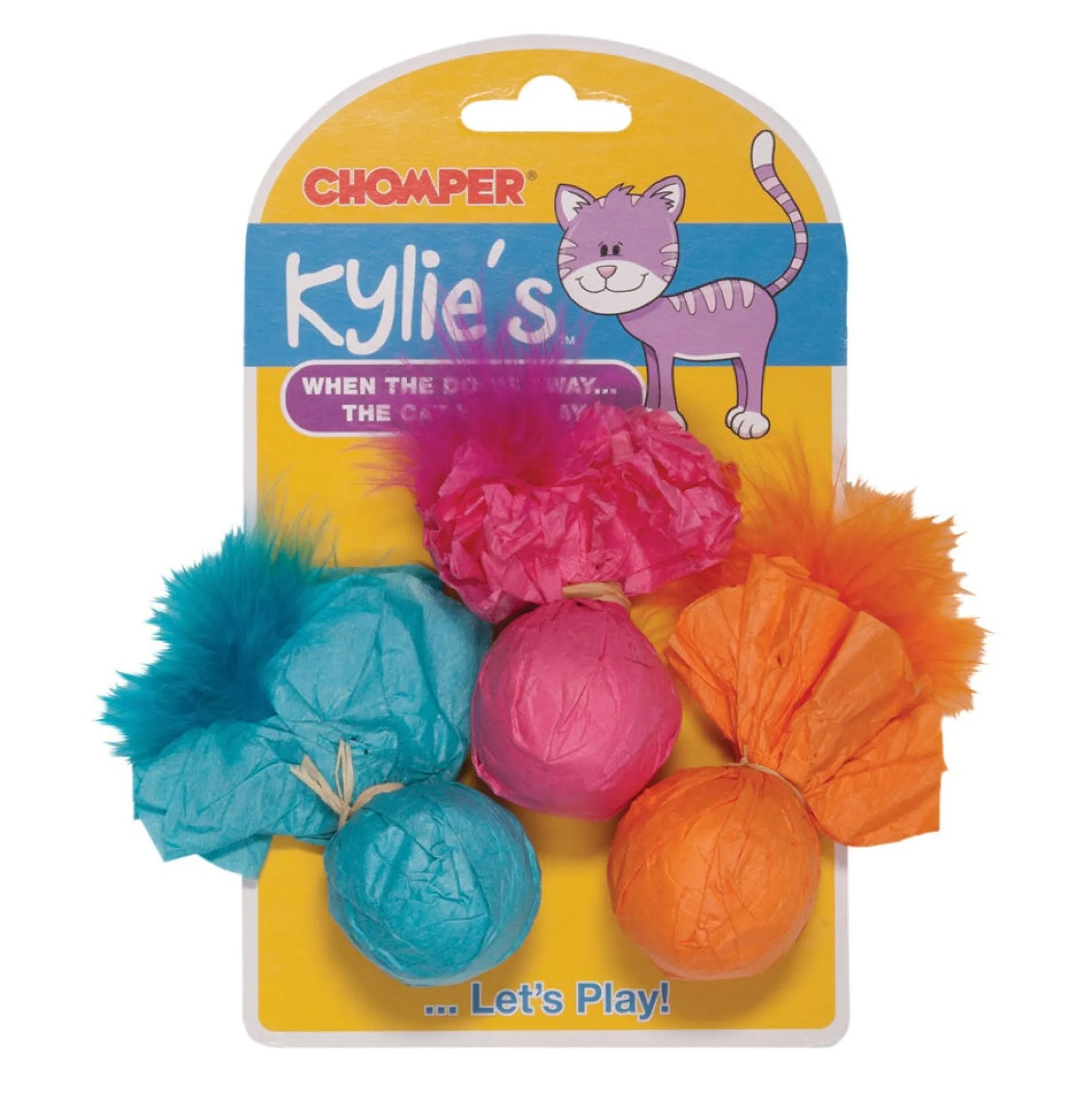 Kylie's Paper Ball Rattlers with Feather 3pk