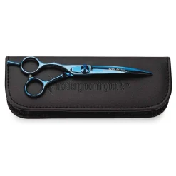 Master Grooming Tools 5200 Blue Titanium 6.5In Curved Shears Lefty