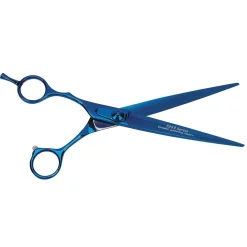Master Grooming Tools 5200 Blue Titanium 7In Straight Shears Lefty