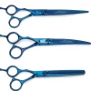 Master Grooming Tools 5200 Blue Titanium Lefty 3-Piece Shear Kits