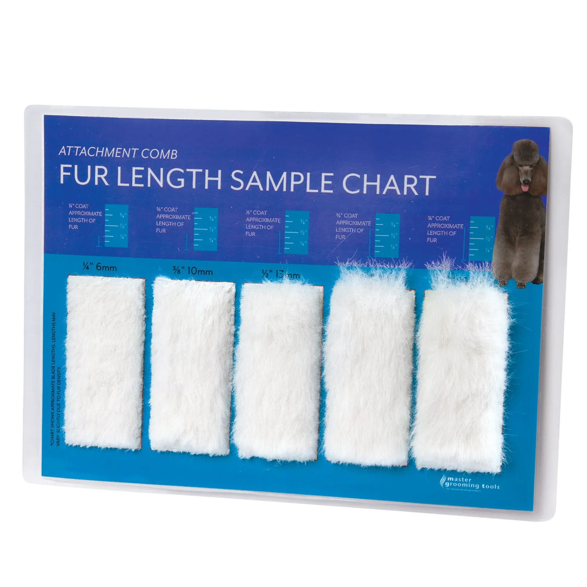 Master Grooming Tools Fur Length Chart for Attachment Combs