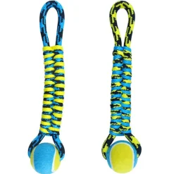 Pet Park Blvd Paracord Rope Twisted Tugs with Tennis Ball