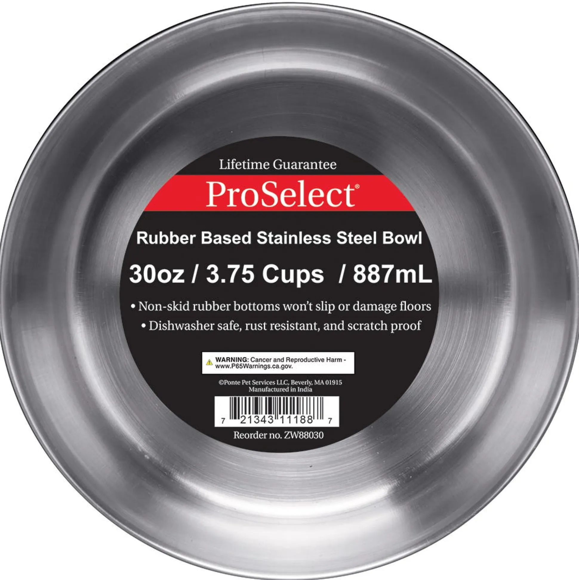 ProSelect Stainless Steel Bowls with Rubber Base