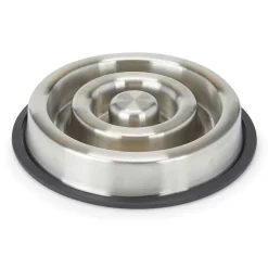 ProSelect Stainless Steel Heavy Duty Slow Feeder with Non-Skid Ring