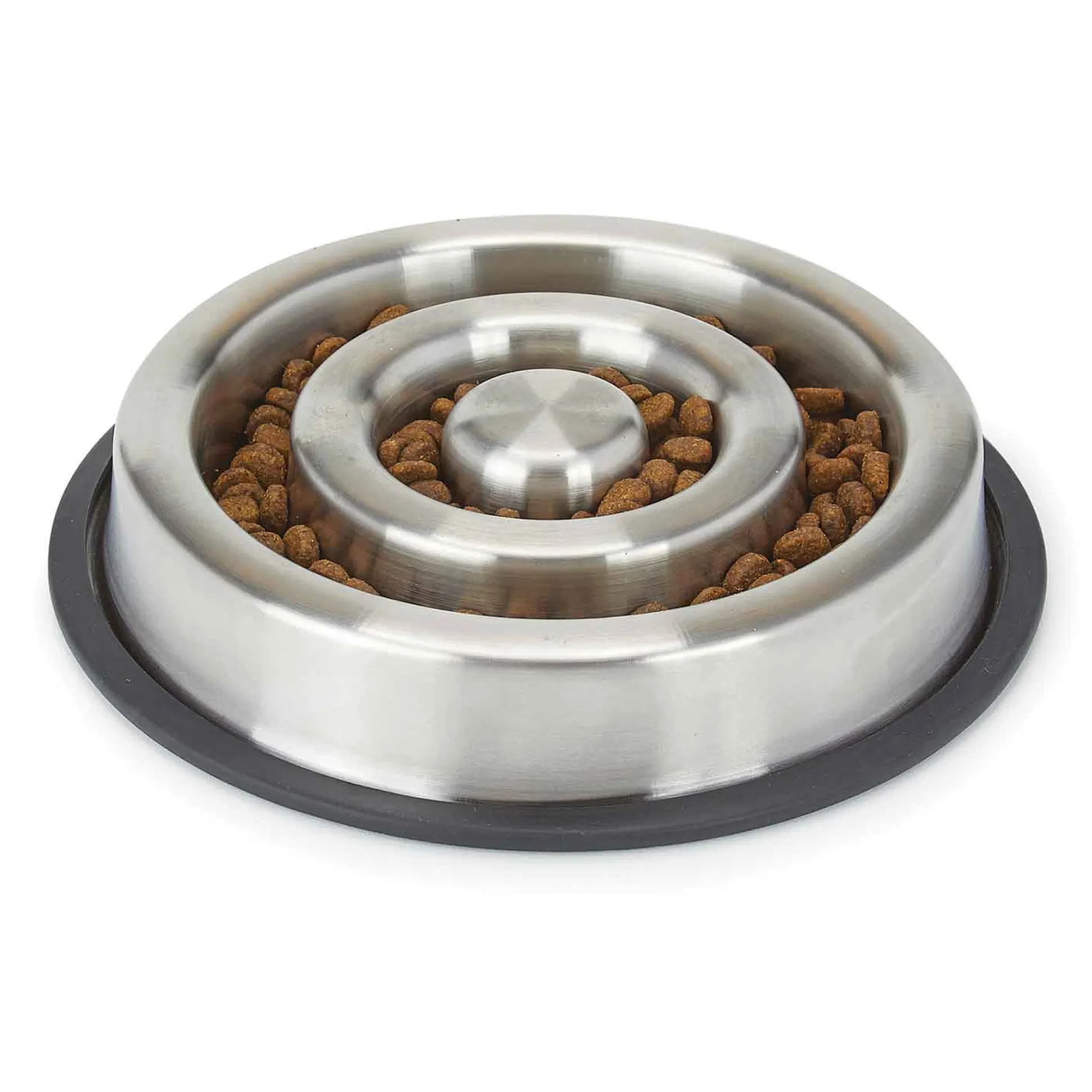 ProSelect Stainless Steel Heavy Duty Slow Feeder with Non-Skid Ring