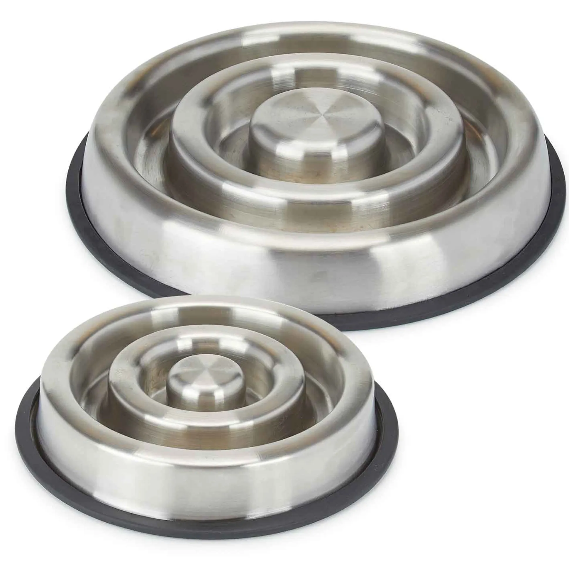 ProSelect Stainless Steel Heavy Duty Slow Feeder with Non-Skid Ring