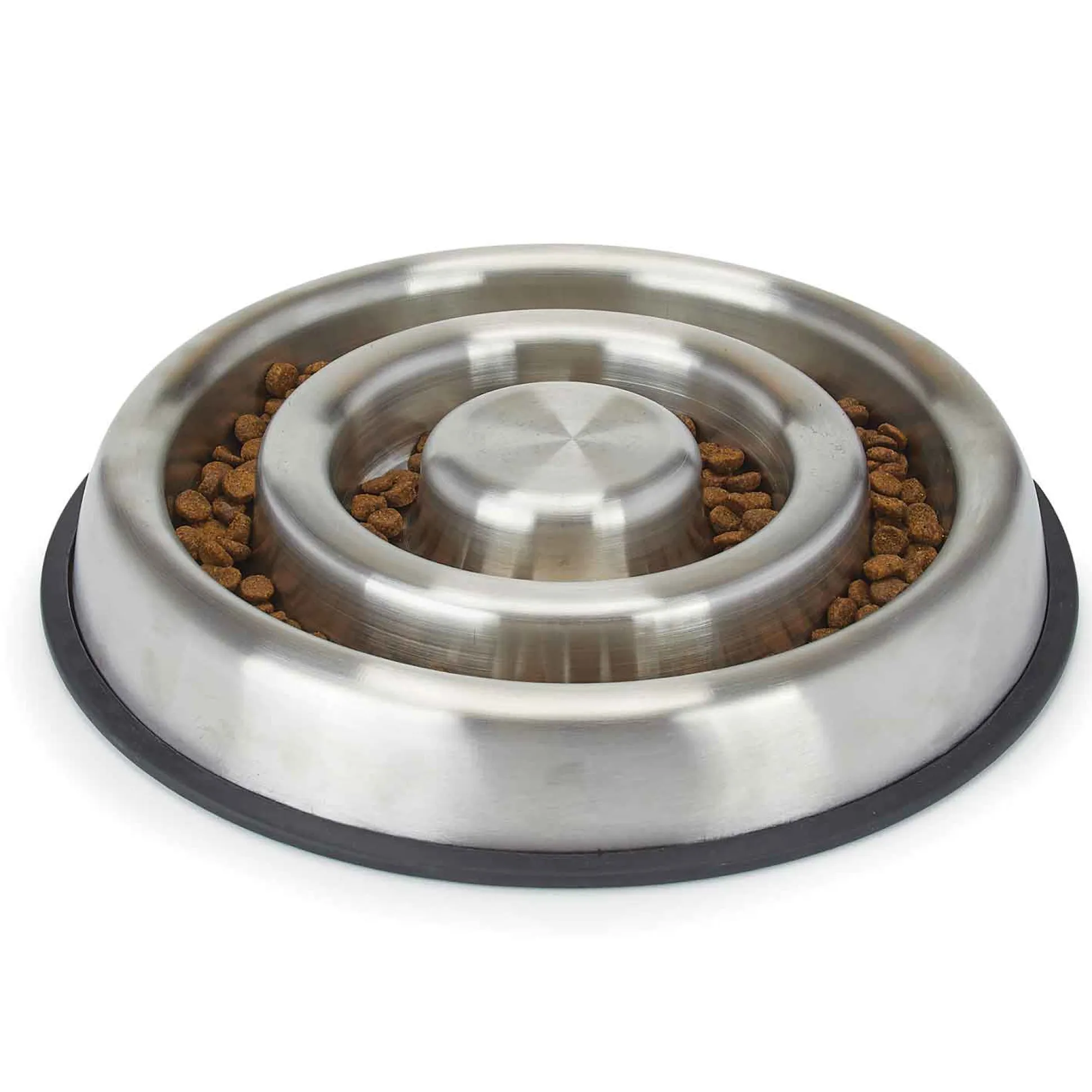ProSelect Stainless Steel Heavy Duty Slow Feeder with Non-Skid Ring