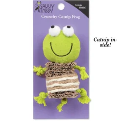 Savvy Tabby Crunchy Catnip Frog Green