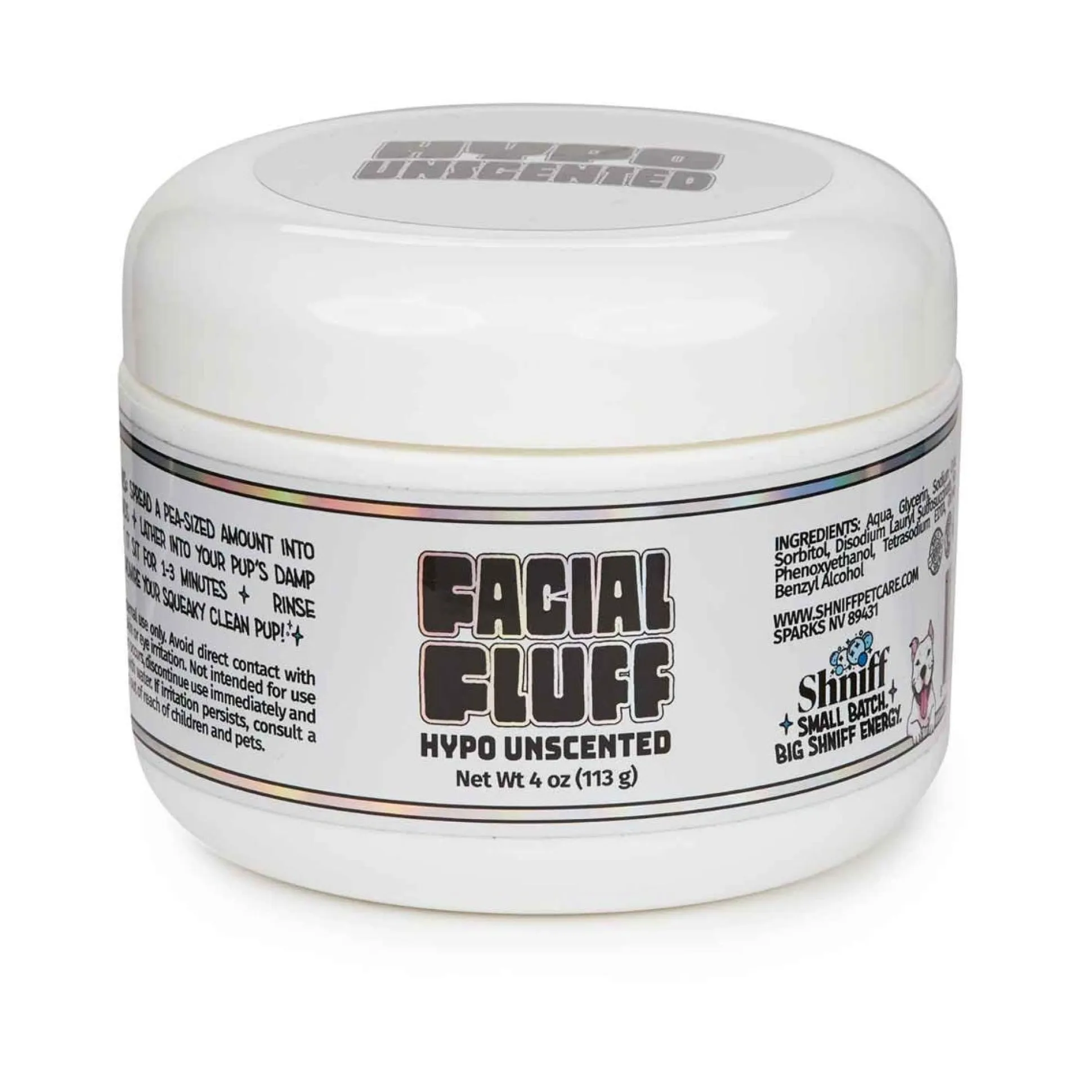 Shniff Facial Fluff Hypo Unscented 4oz