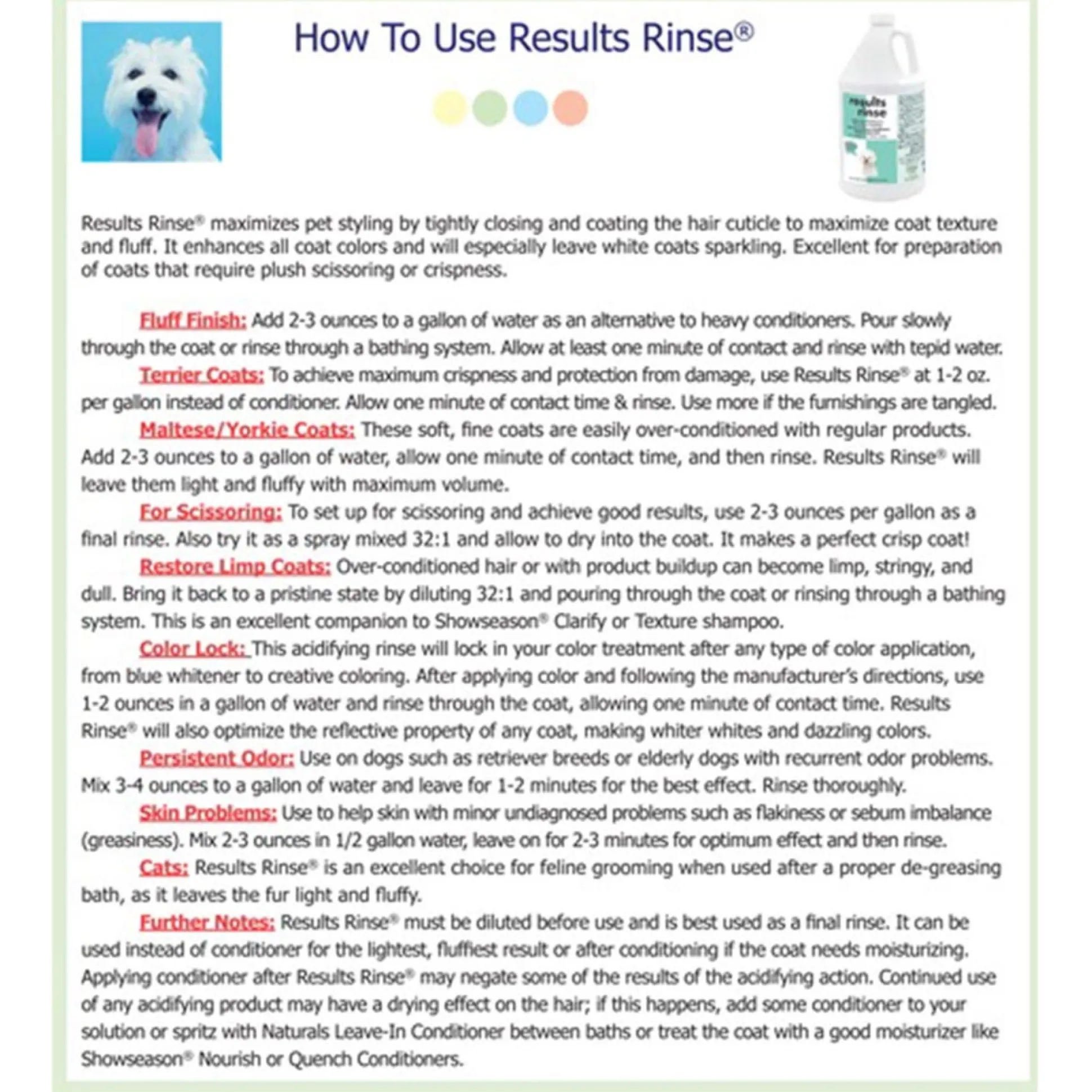 Showseason Results Rinse Finishing Rinse