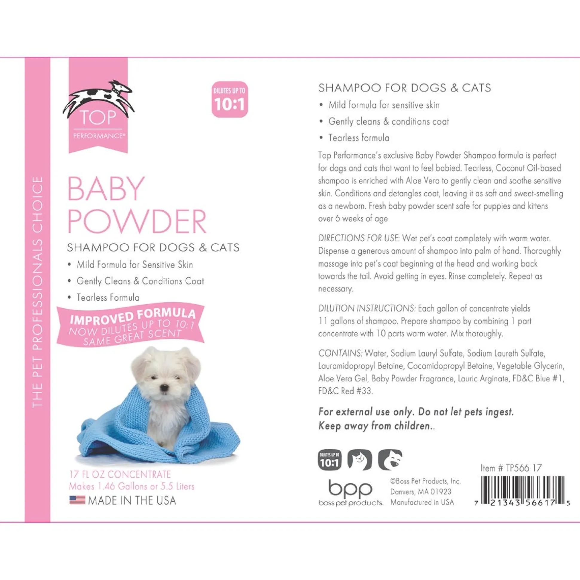 Top Performance Baby Powder Dog Grooming Shampoo & Conditioner