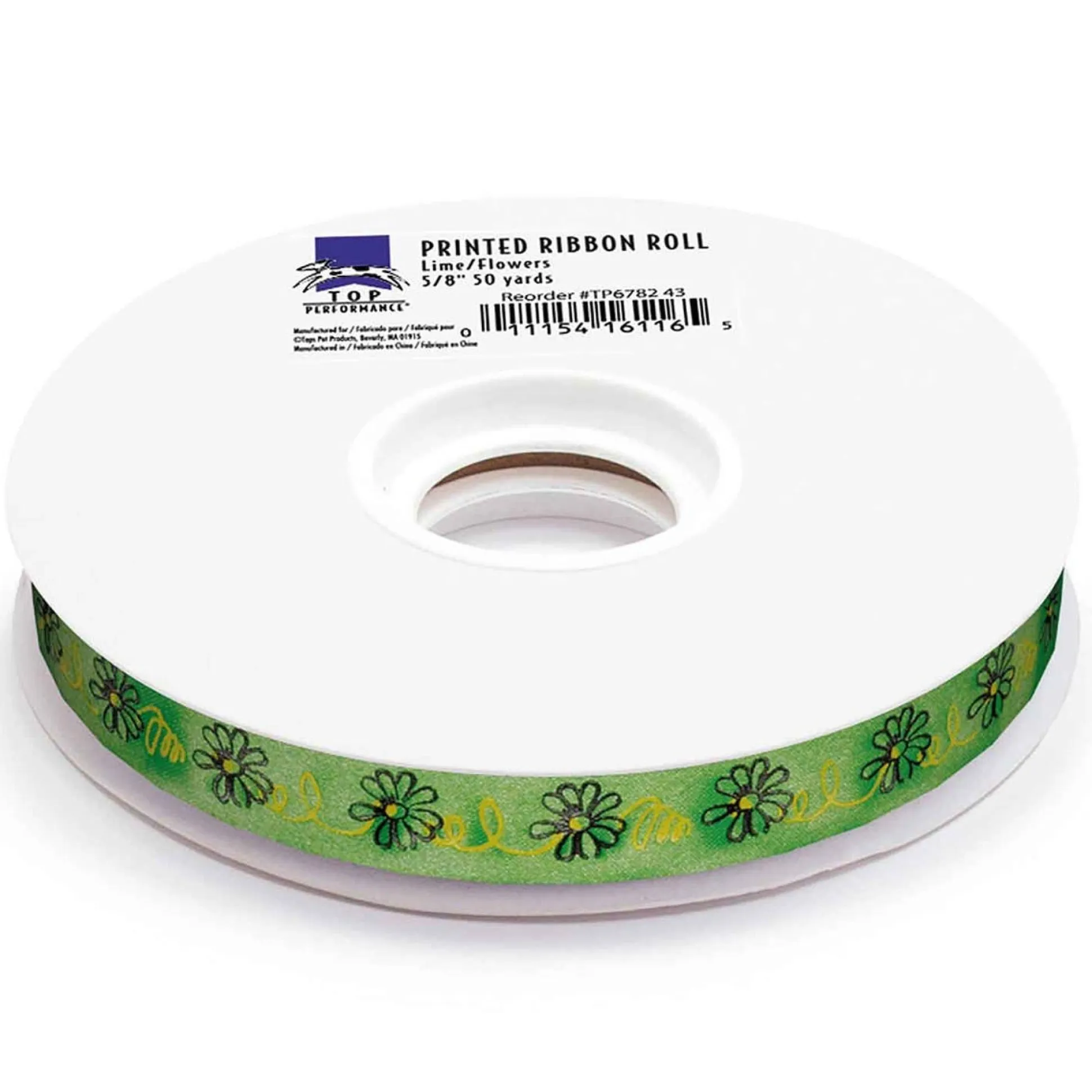 Top Performance Flowers Printed Ribbon Rolls, 50-Yard