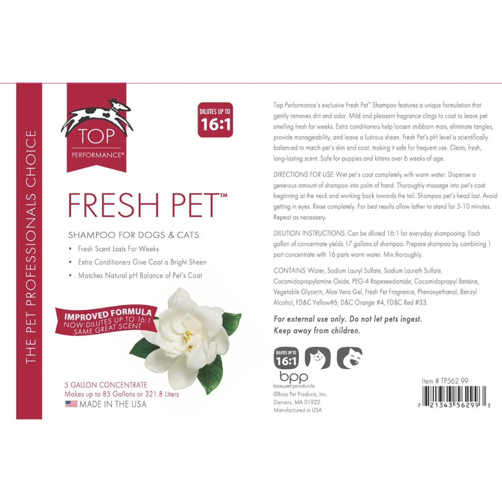 Top Performance Fresh Pet Dog Grooming Shampoo and Conditioner