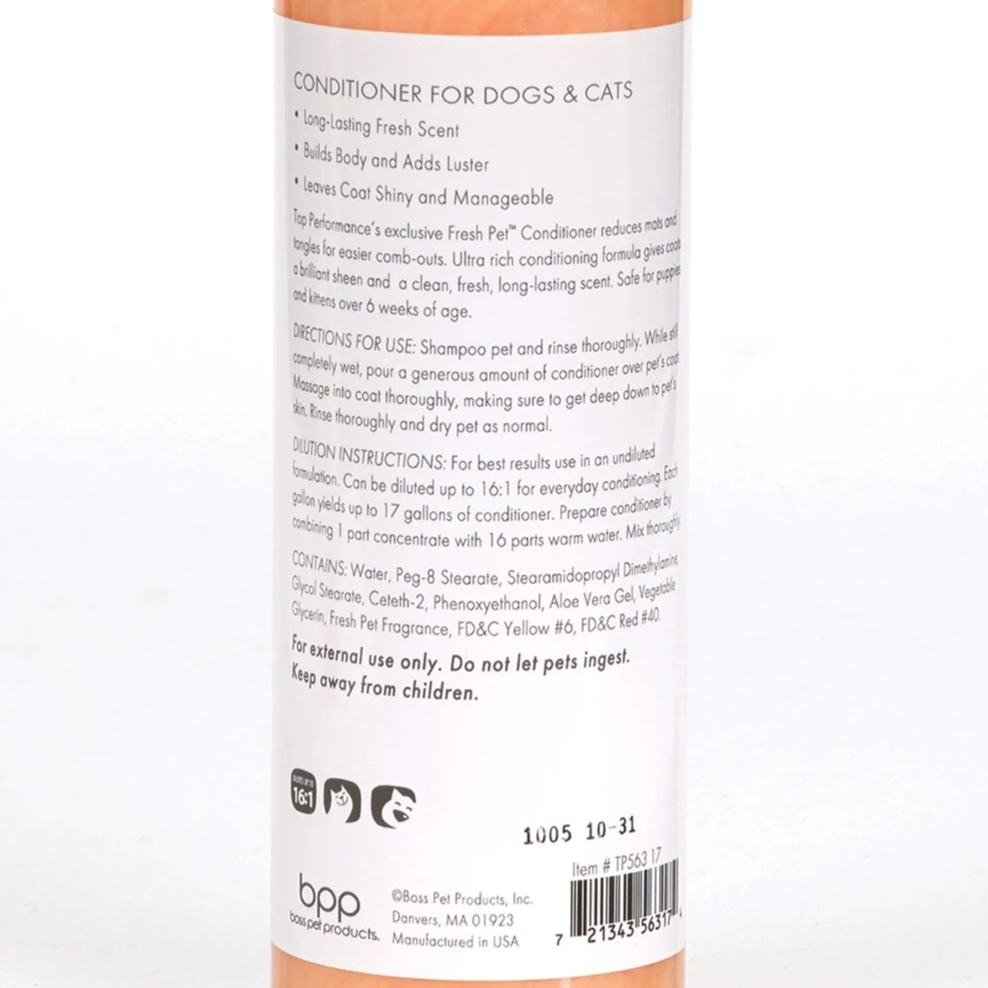 Top Performance Fresh Pet Dog Grooming Shampoo and Conditioner