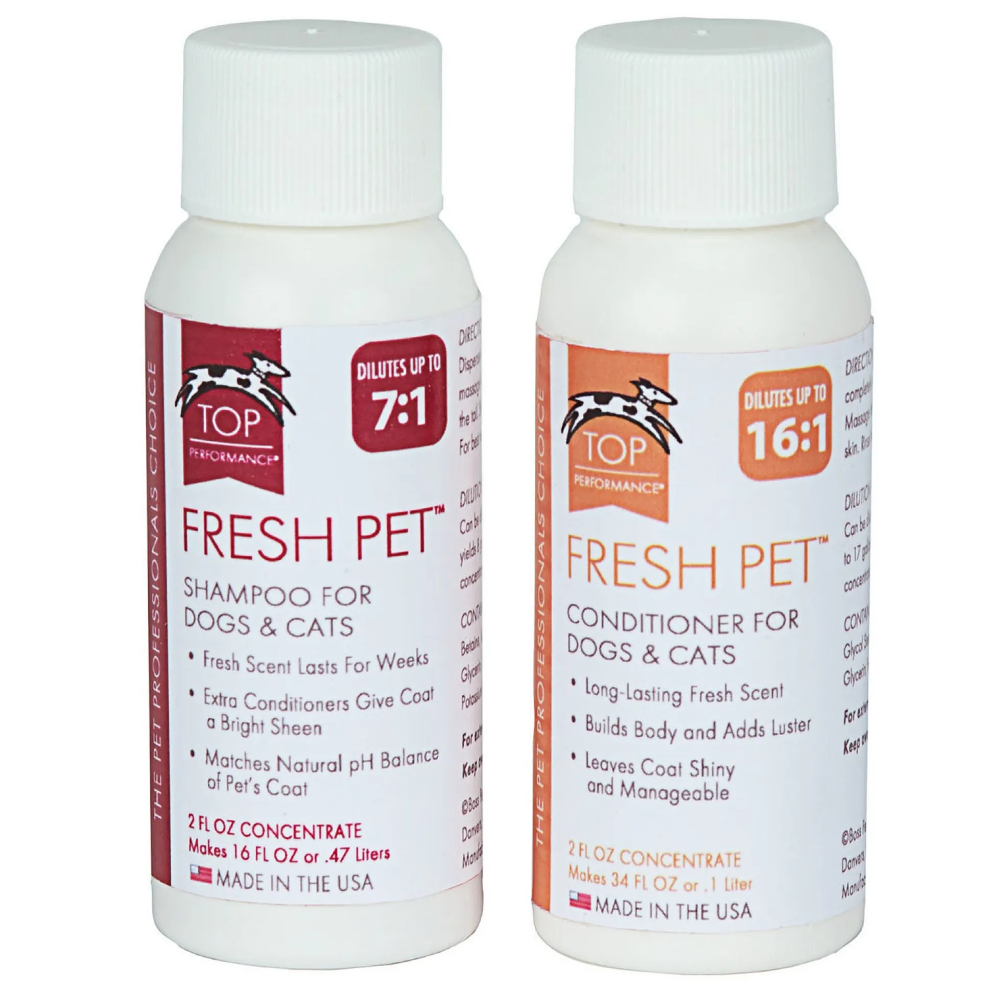 Top Performance Fresh Pet Shampoo Conditioner Sample Pack