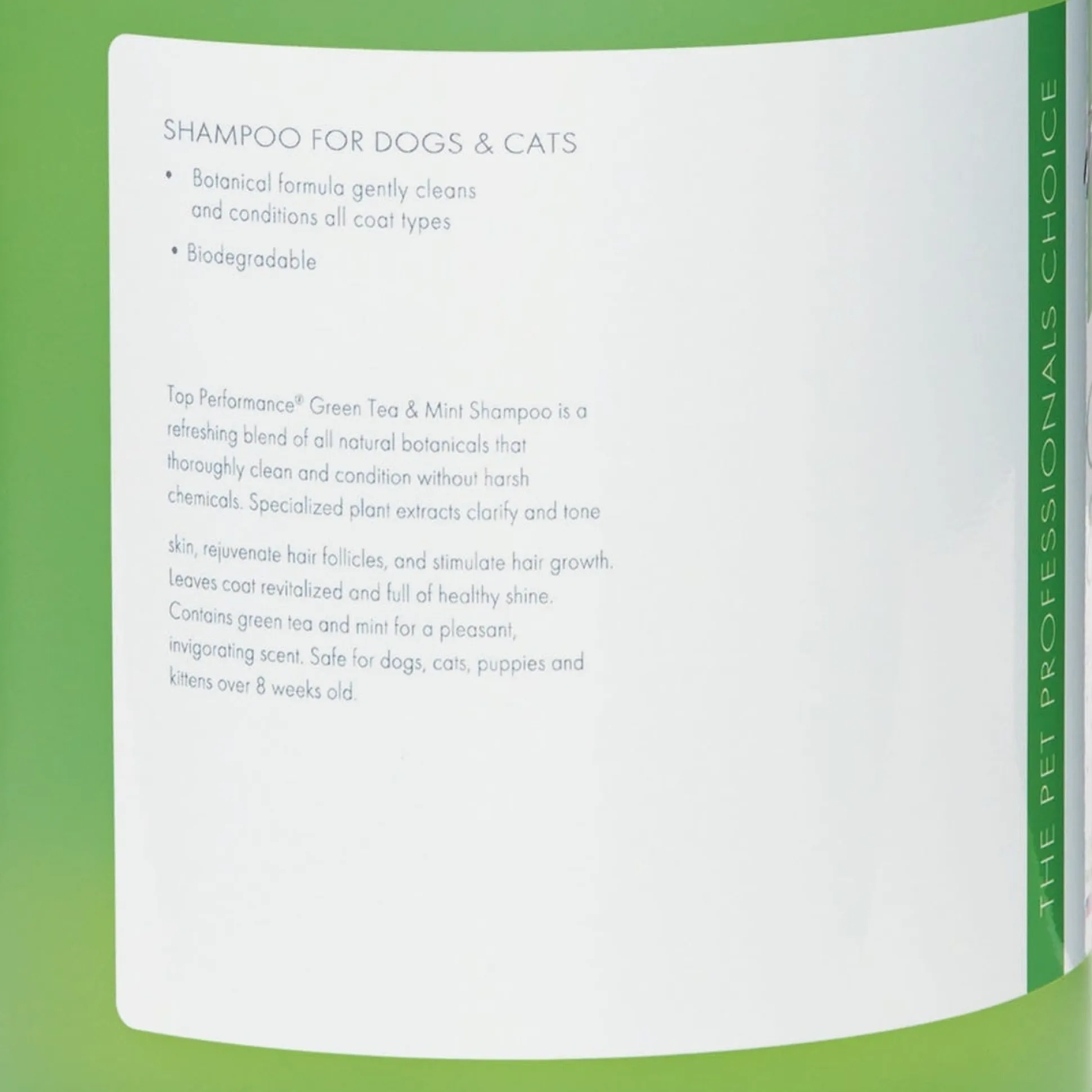 Top Performance Green Tea & Mint Dog Grooming Shampoo