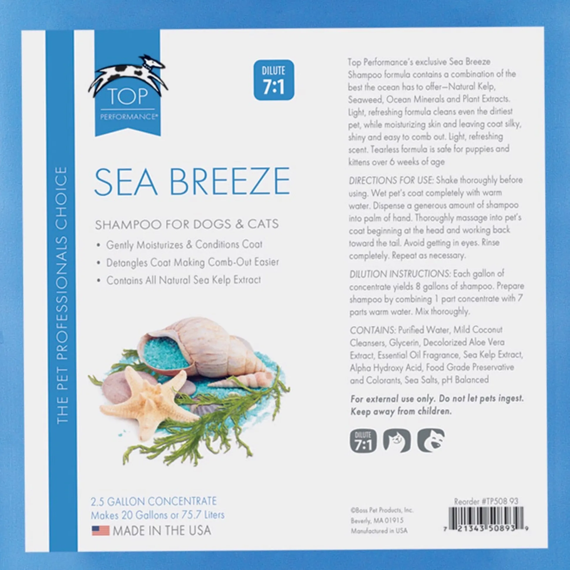 Top Performance SeaBreeze Dog Grooming Shampoo