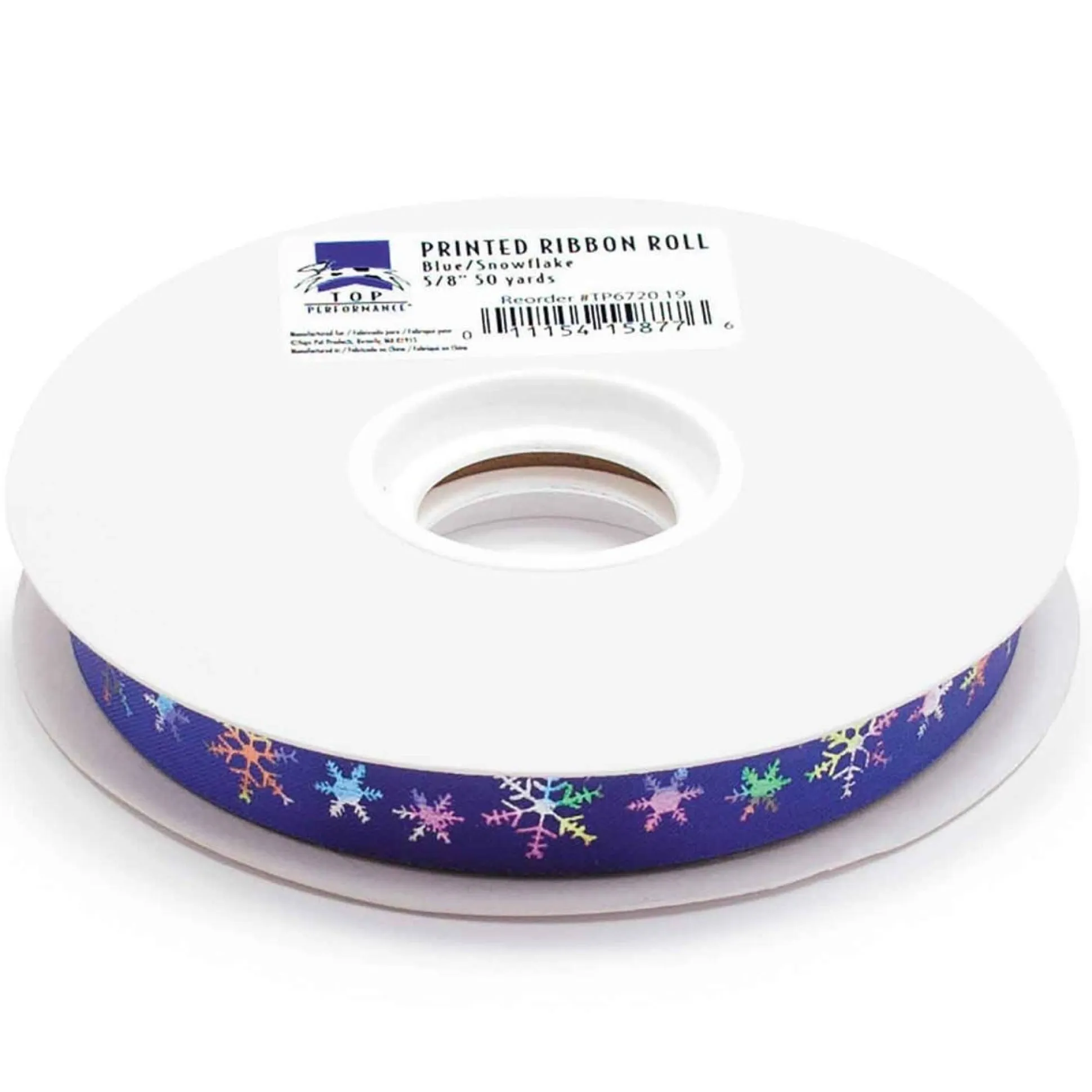 Top Performance Snowflake Printed Ribbon Rolls, 50-Yard