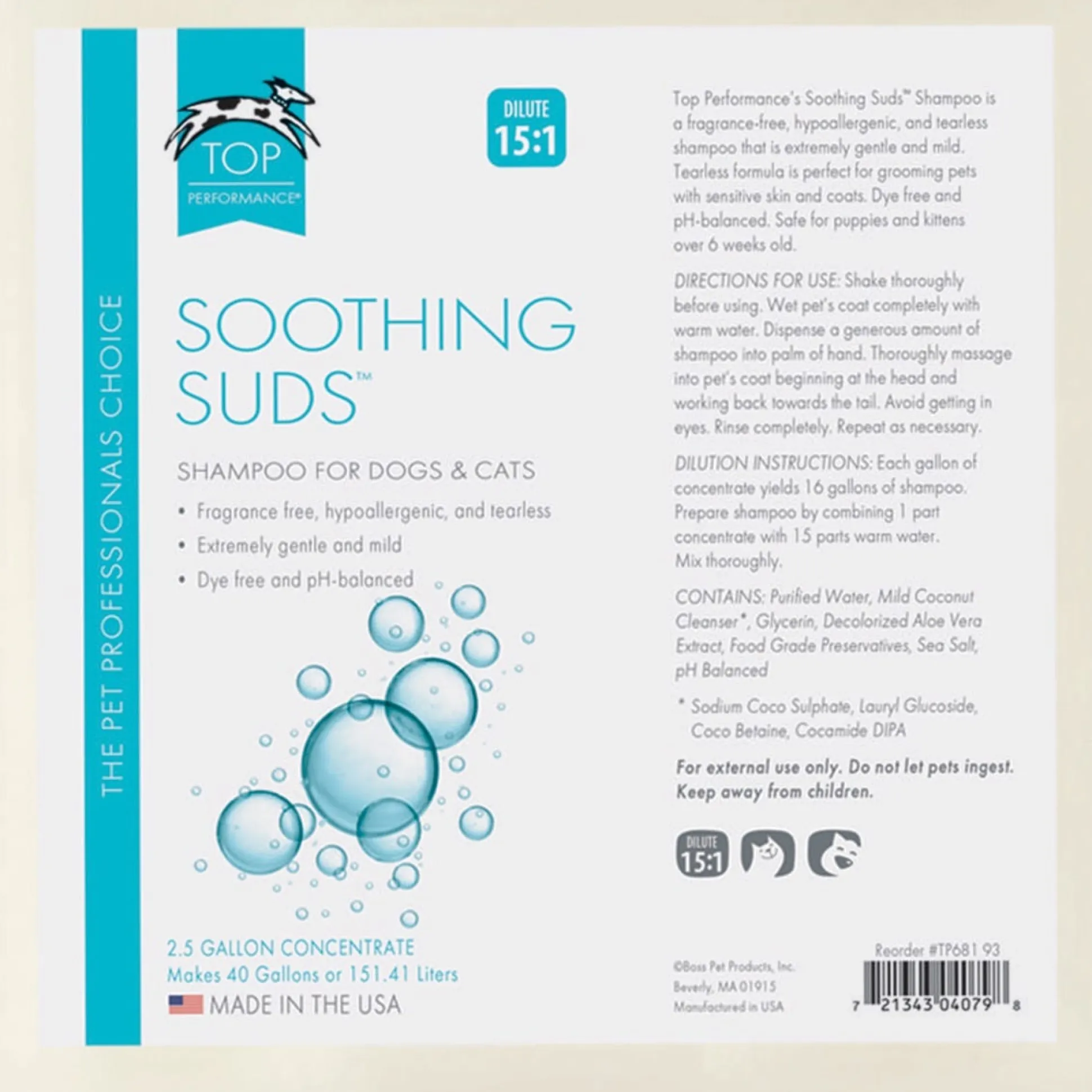 Top Performance Soothing Suds Dog Grooming Shampoos