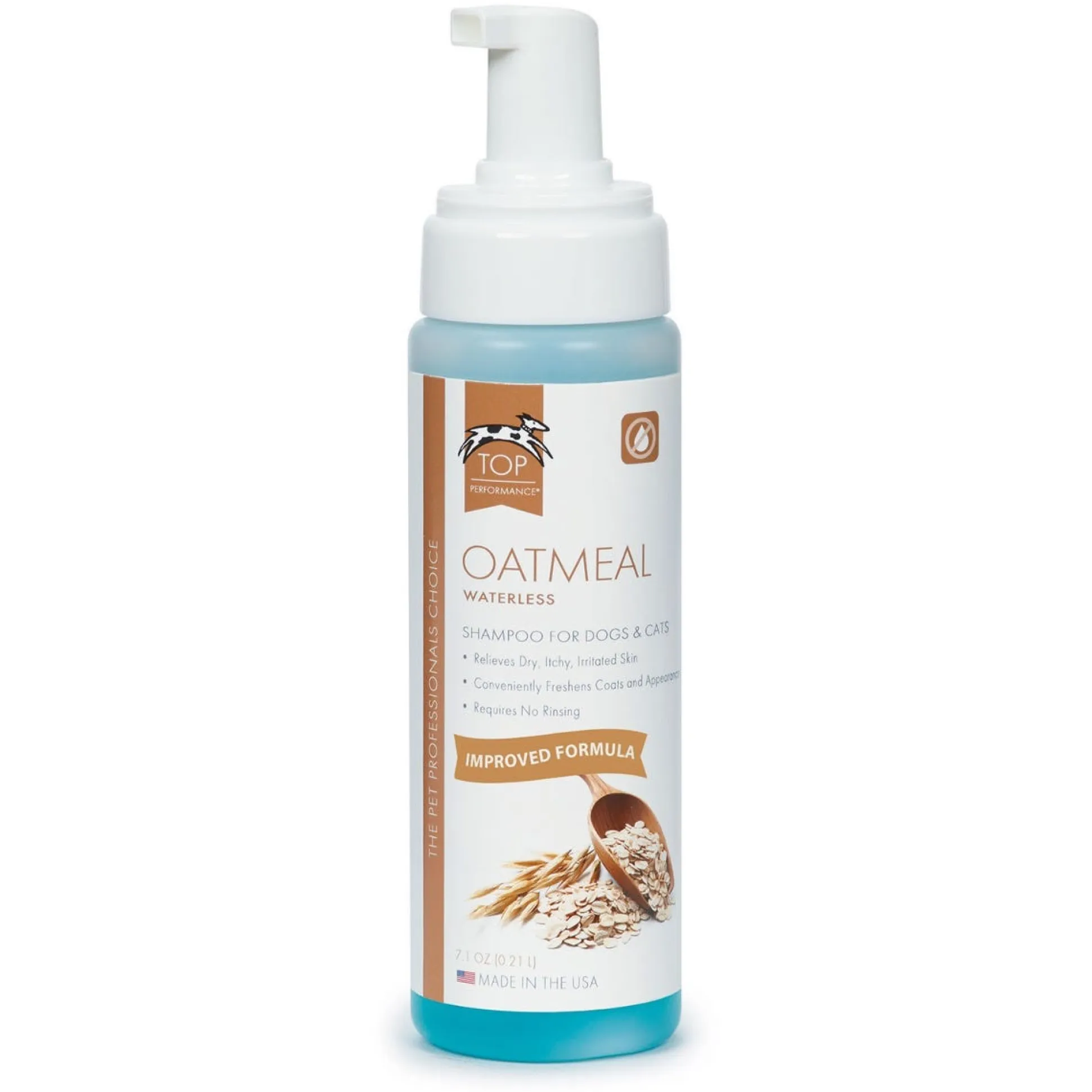 Top Performance Waterless Dog Grooming Shampoo Oatmeal 7.1oz