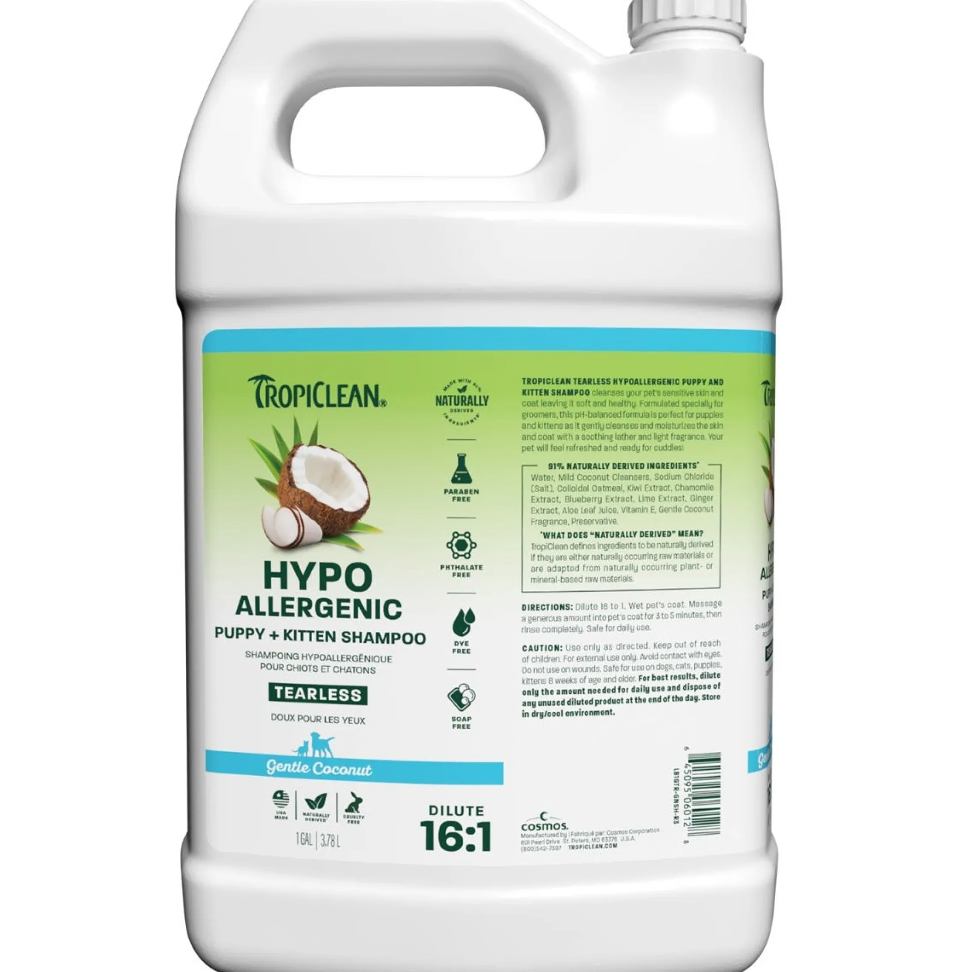 TropiClean Gentle Coconut Hypoallergenic Puppy Grooming Shampoo