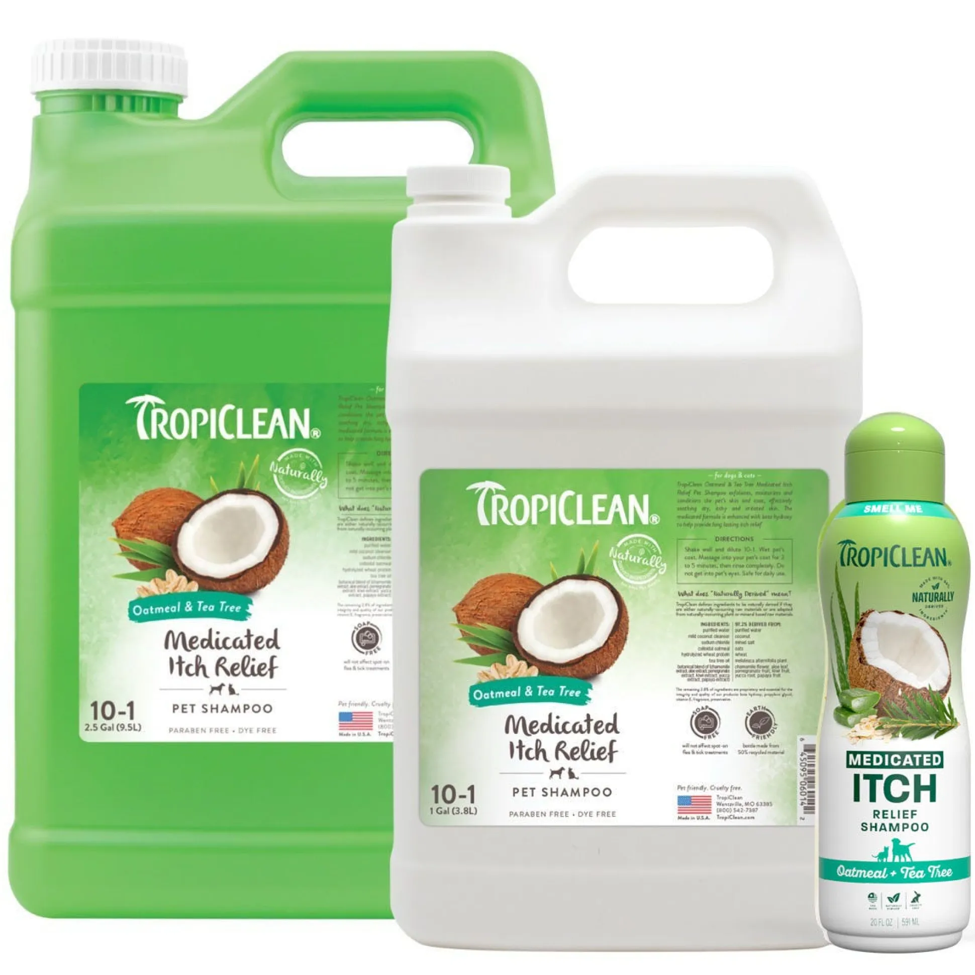 TropiClean Oatmeal & Tea Tree Medicated Dog Grooming Shampoo