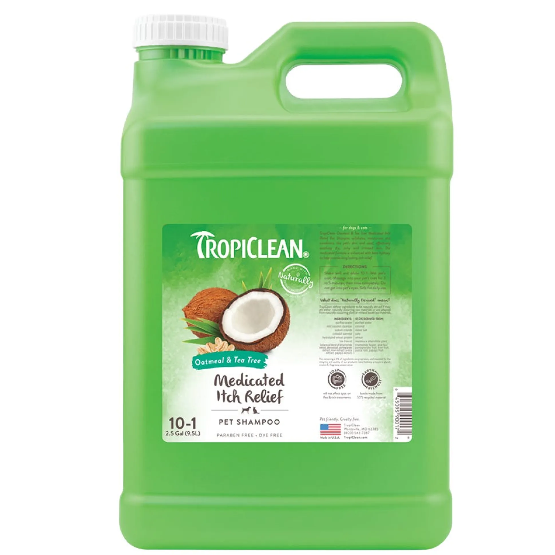 TropiClean Oatmeal & Tea Tree Medicated Dog Grooming Shampoo