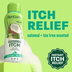 TropiClean Oatmeal & Tea Tree Medicated Dog Grooming Shampoo