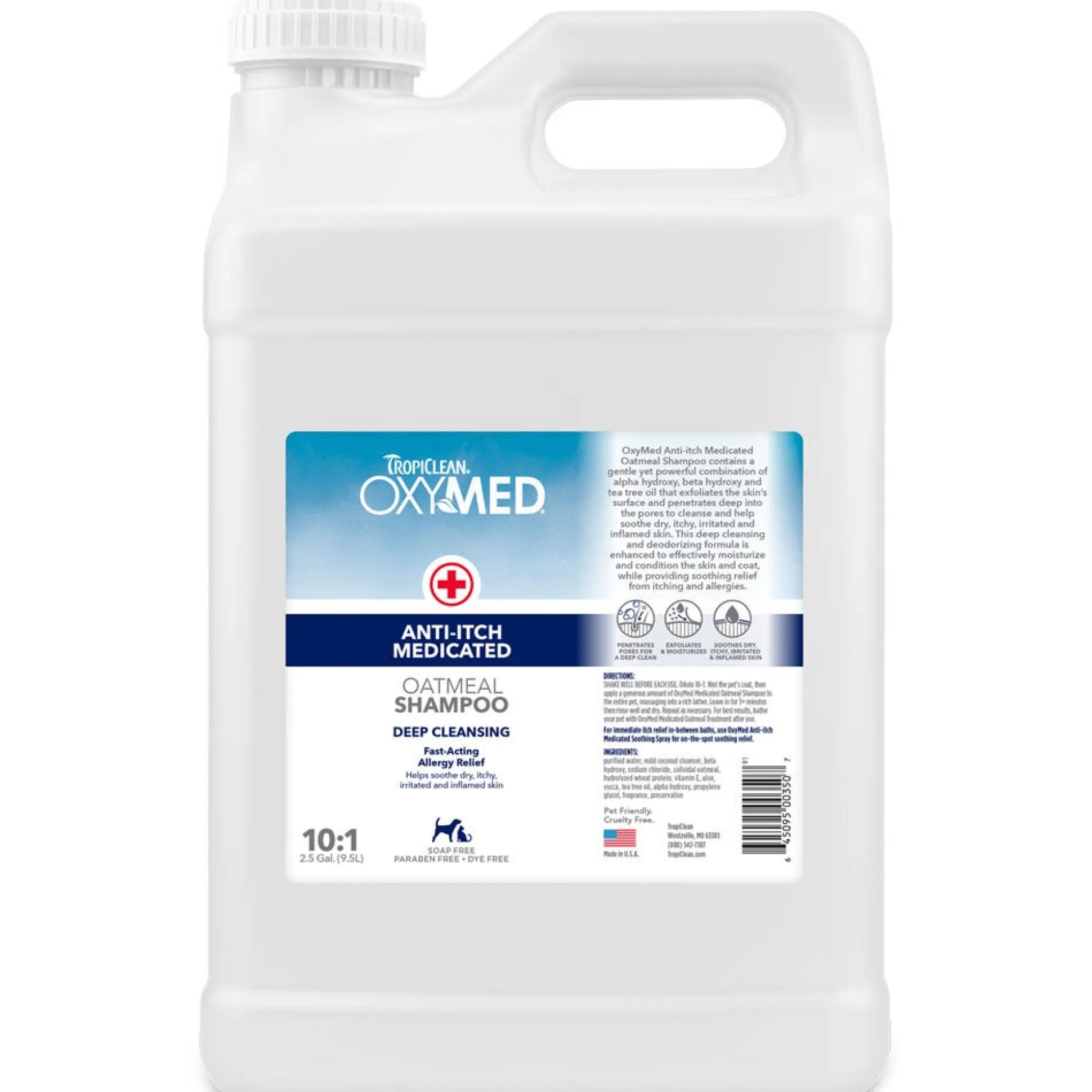 TropiClean OxyMed Oatmeal Dog Grooming Shampoo