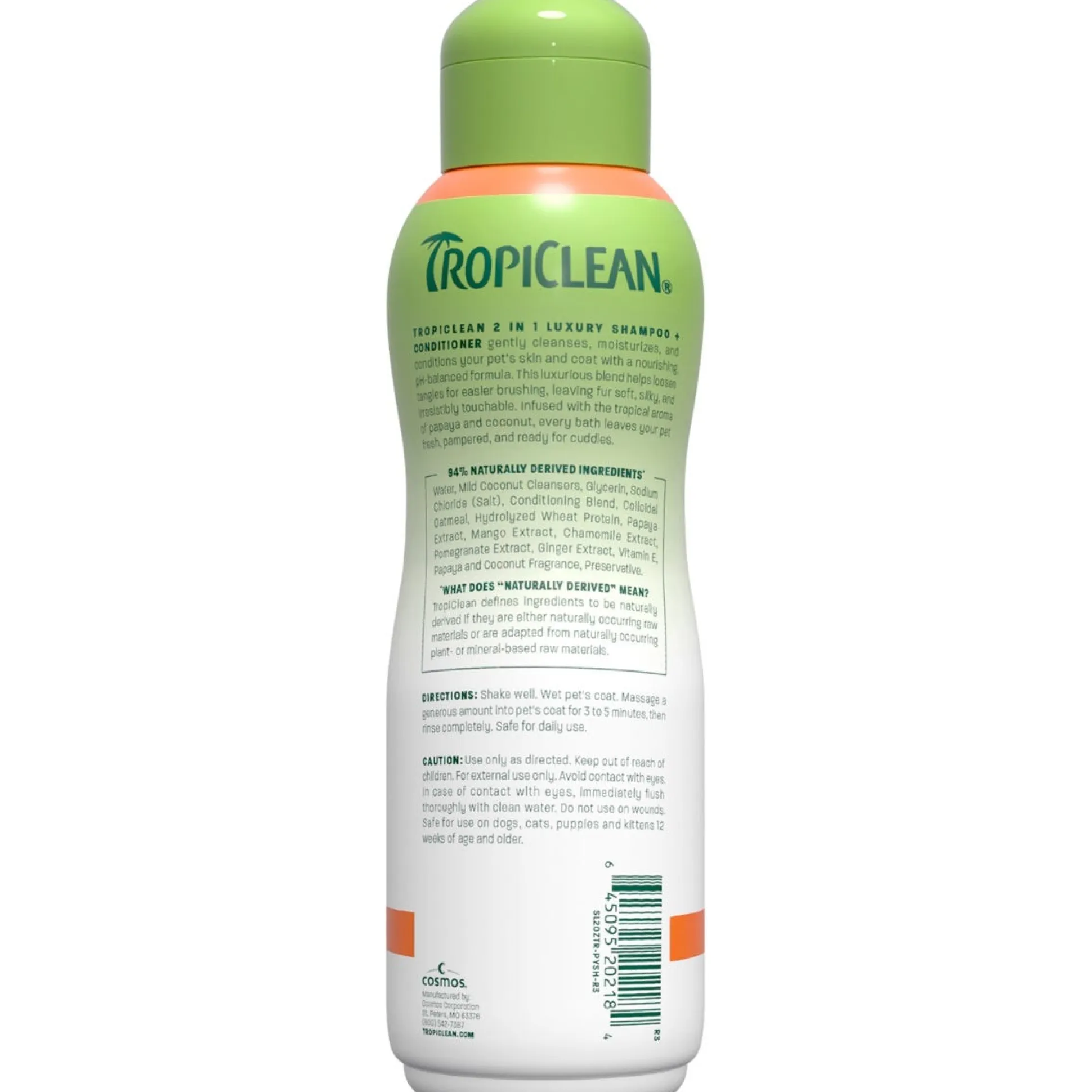 TropiClean Papaya & Coconut 2-in-1 Dog Grooming Shampoo